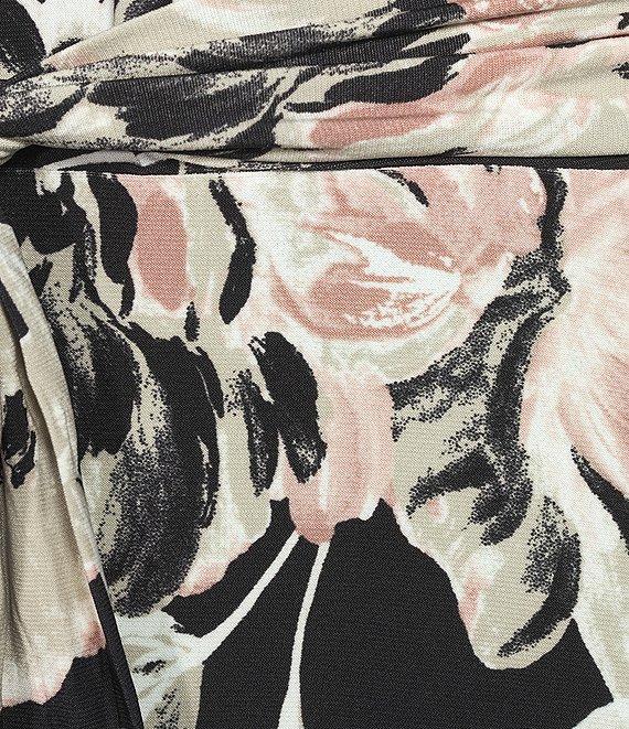 Kasper Petite Size Floral Keyhole Neck Cap Sleeve Midi Dress Product Image