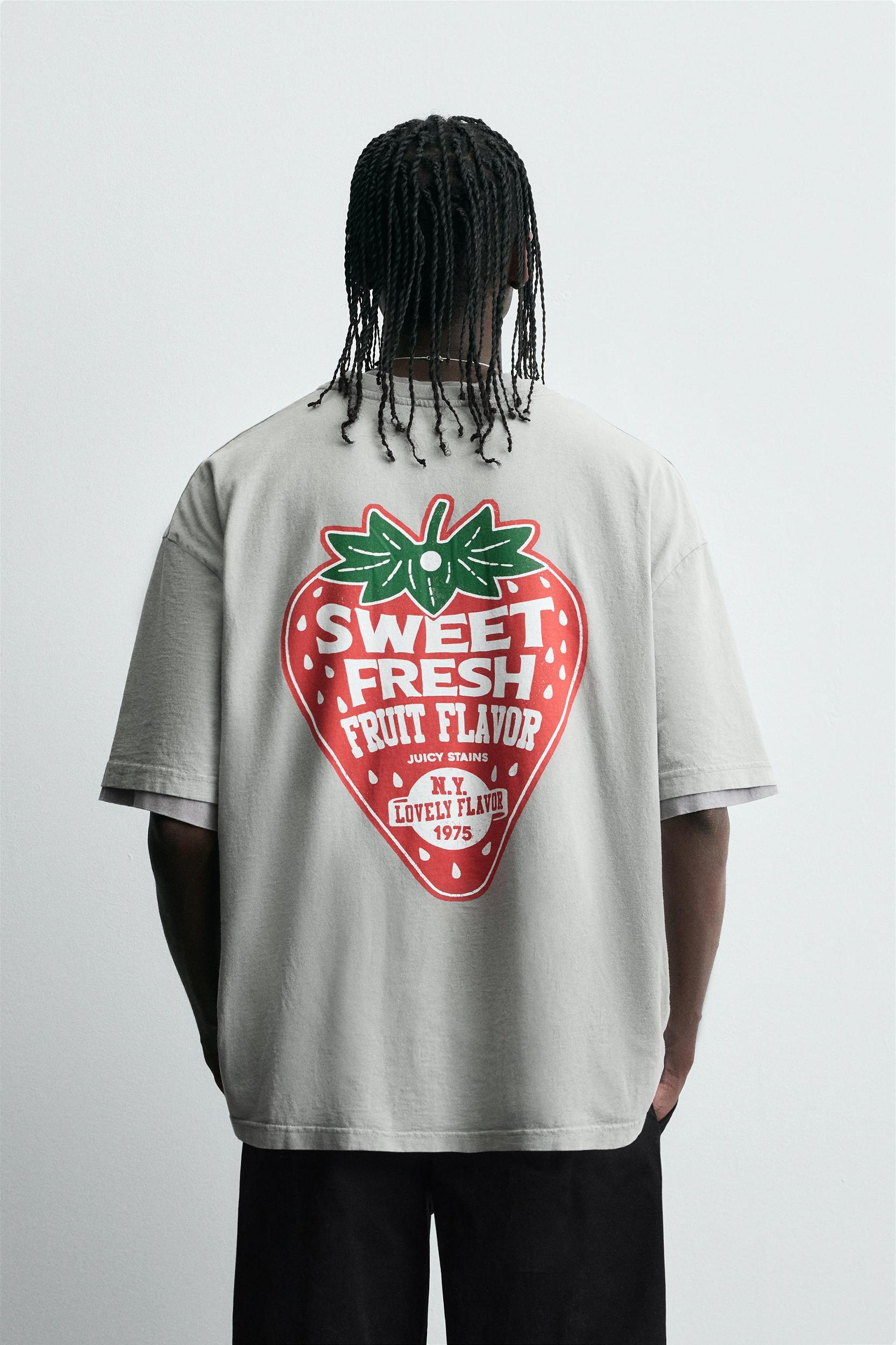 WASHED T-SHIRT WITH COMBINED PRINT Product Image