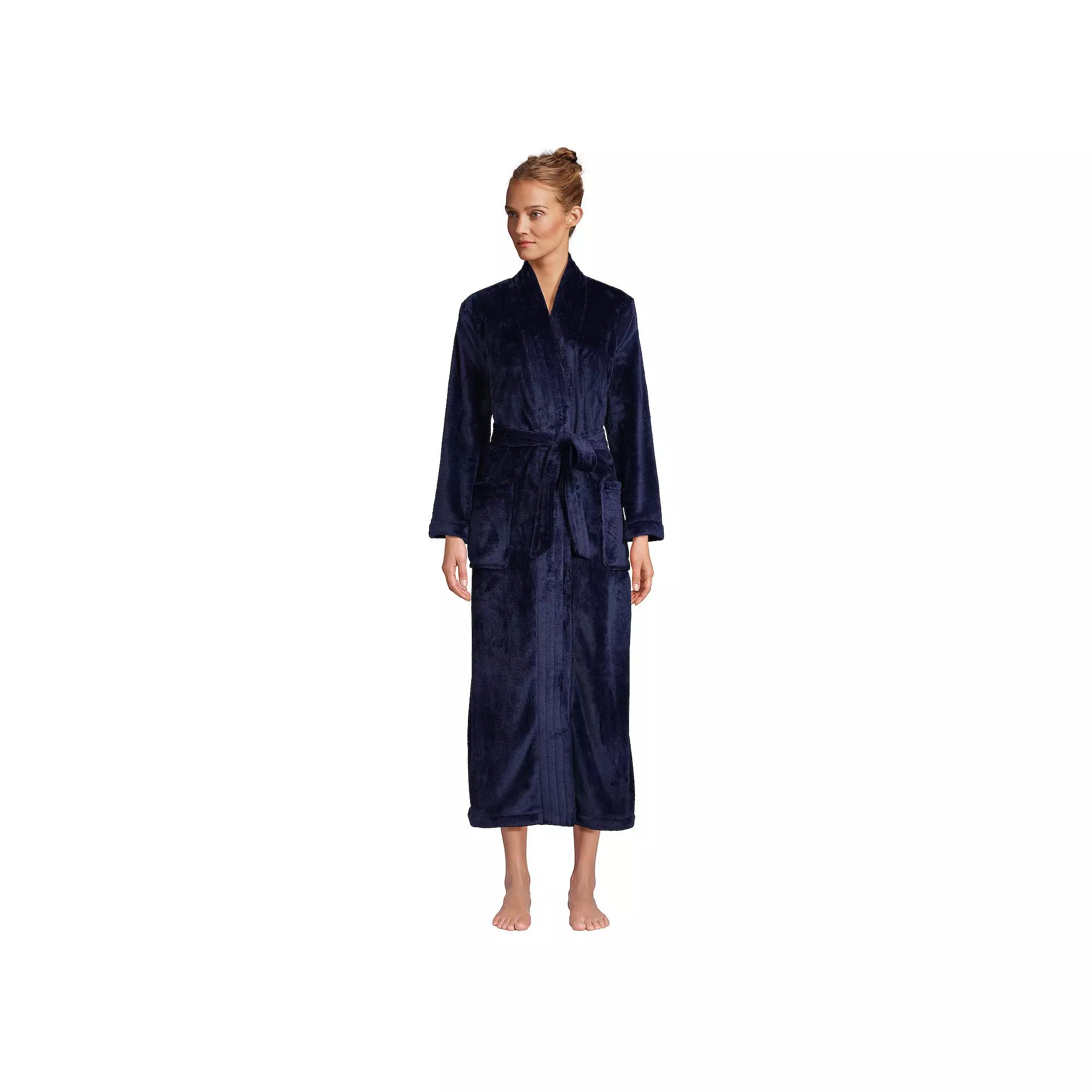 Women's Lands' End Cozy Plush Long Wrap Robe,  Product Image