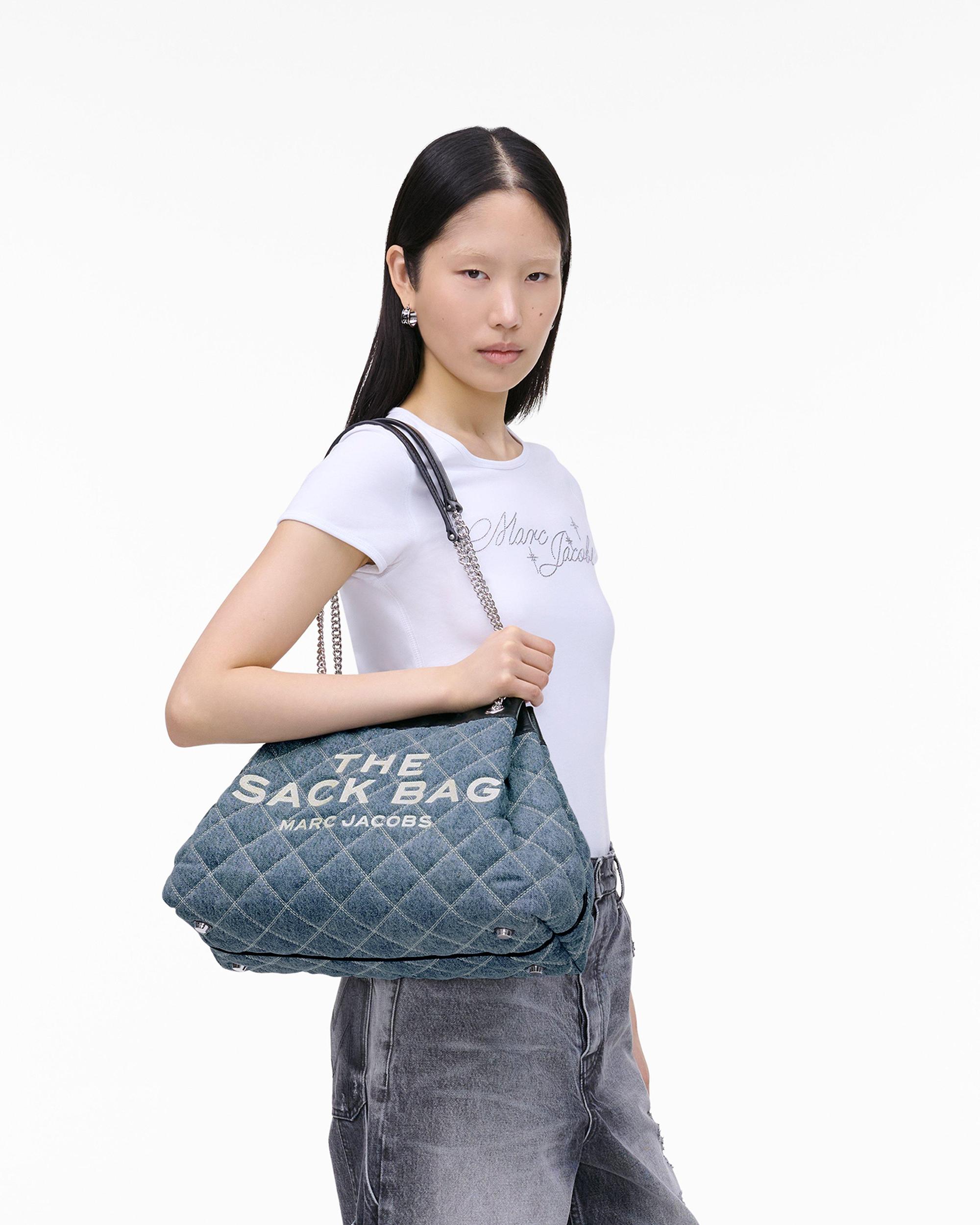 The Quilted Denim Large Chain Sack Bag Product Image