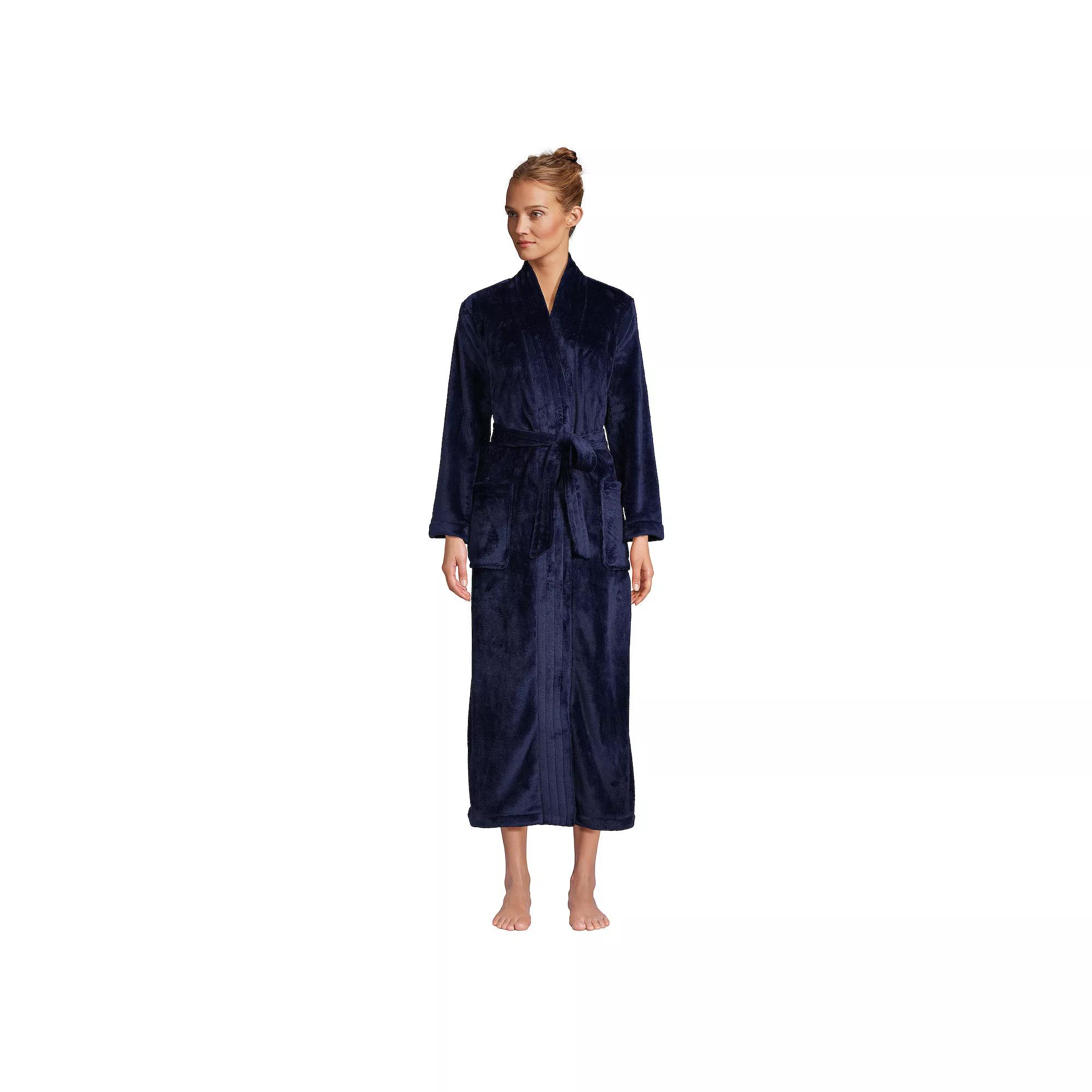 Women's Lands' End Cozy Plush Long Wrap Robe,  Product Image