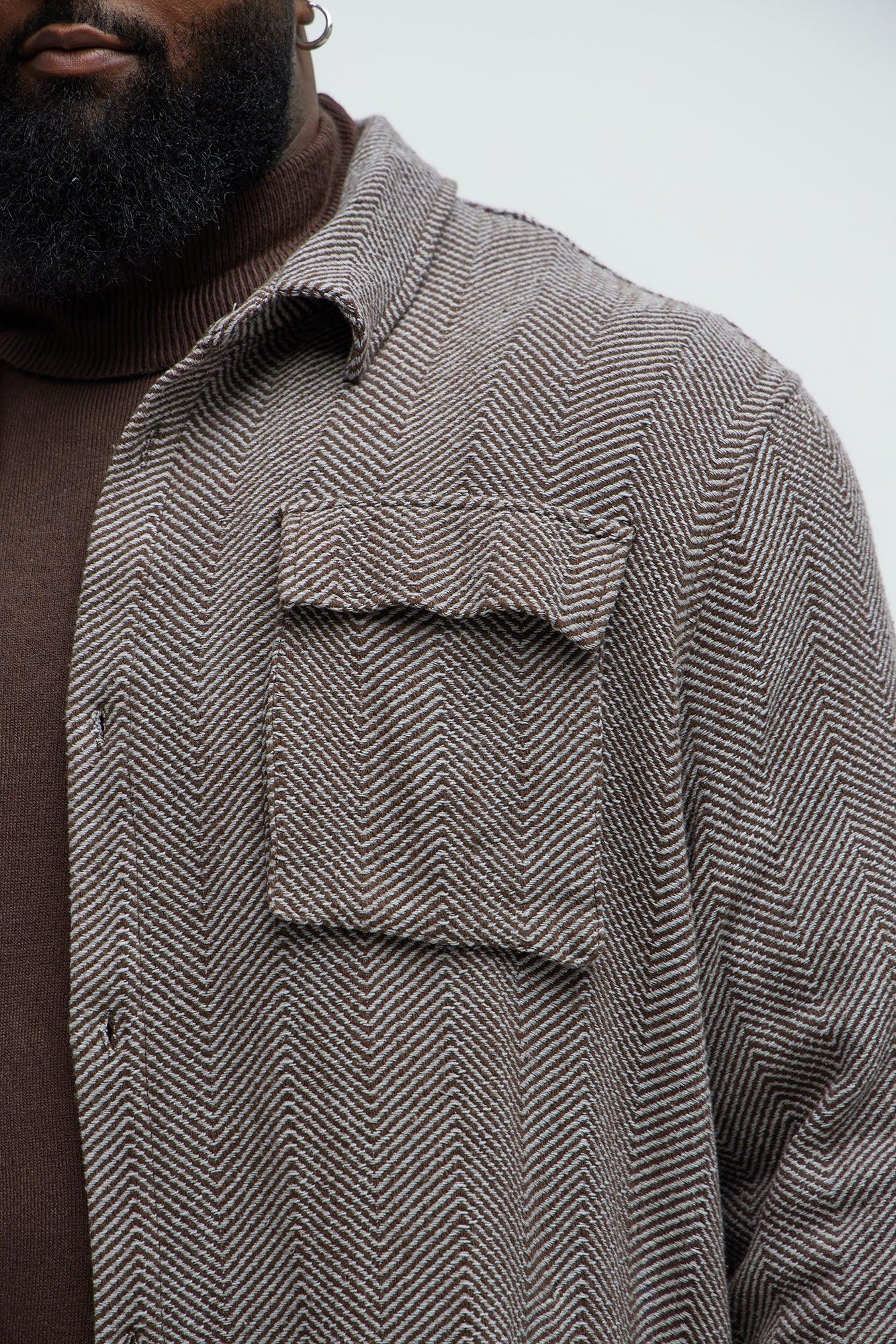 Keystone Herringbone Button Up Shirt - Brown Combo Product Image