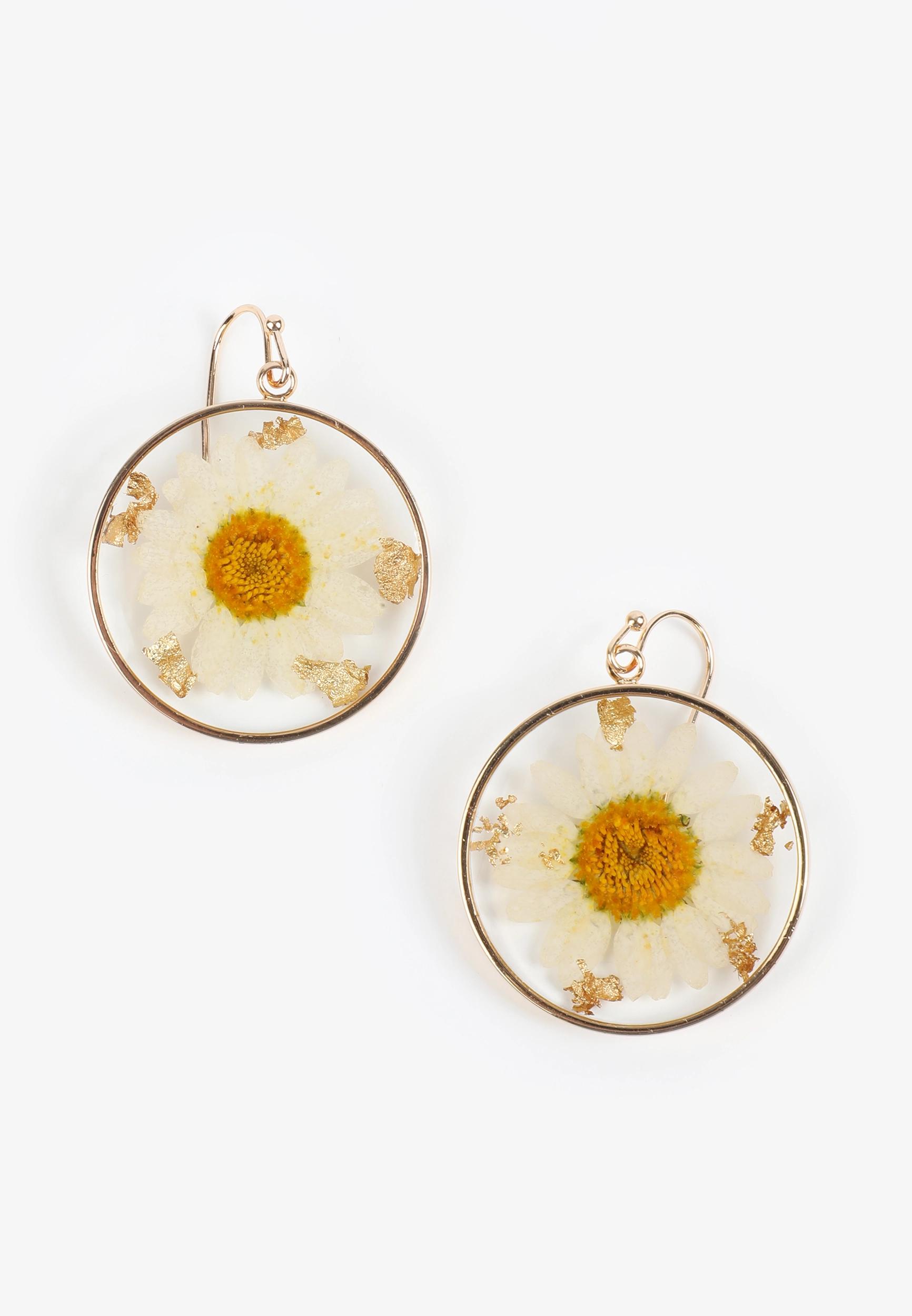 Pressed Daisy Drop Earrings Product Image