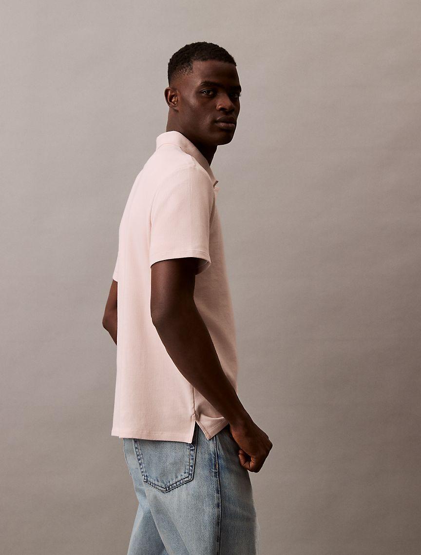 Stretch Fine Rib Polo Shirt Product Image
