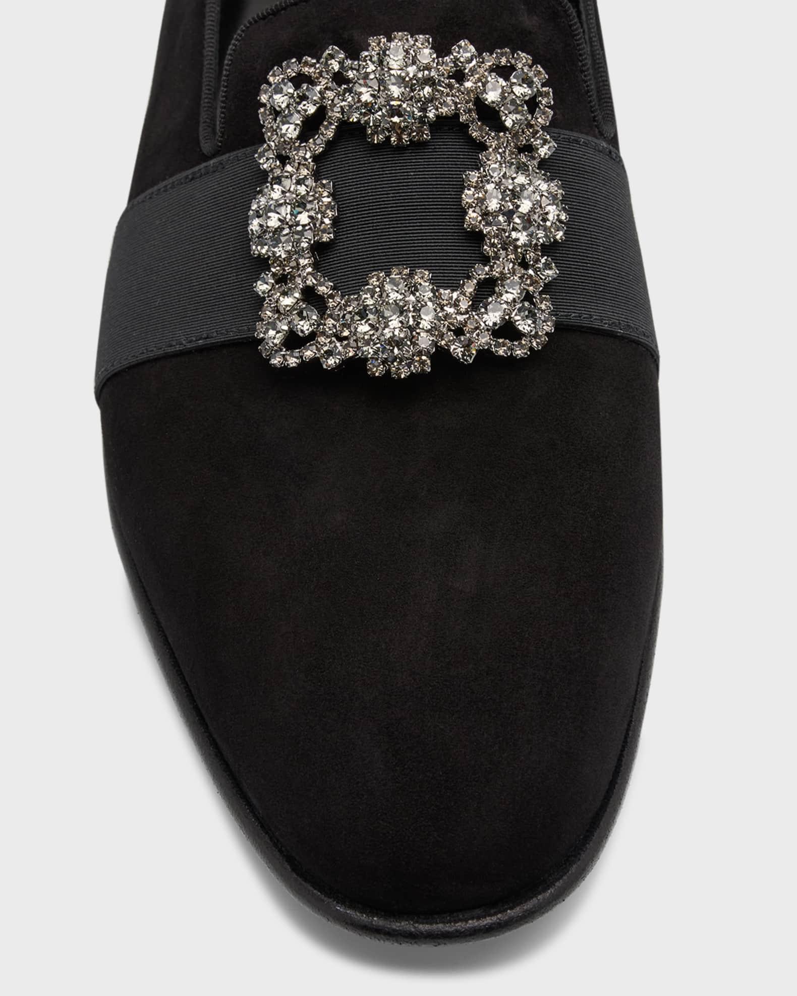 Men's Carlton Suede Crystal Buckle Loafers Product Image