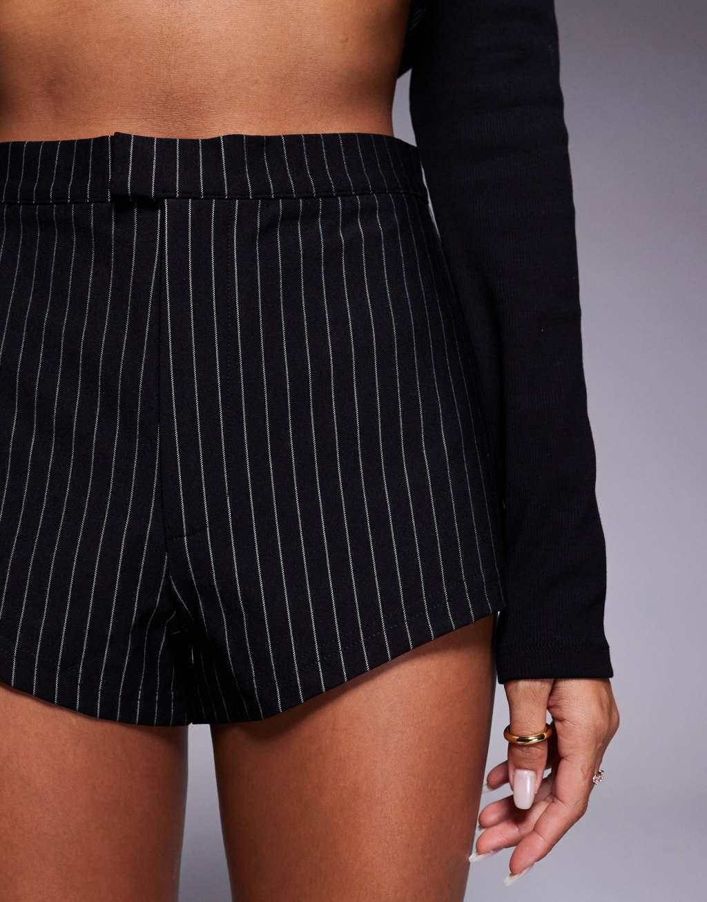 ASOS DESIGN smart hotpant shorts in pinstripe Product Image