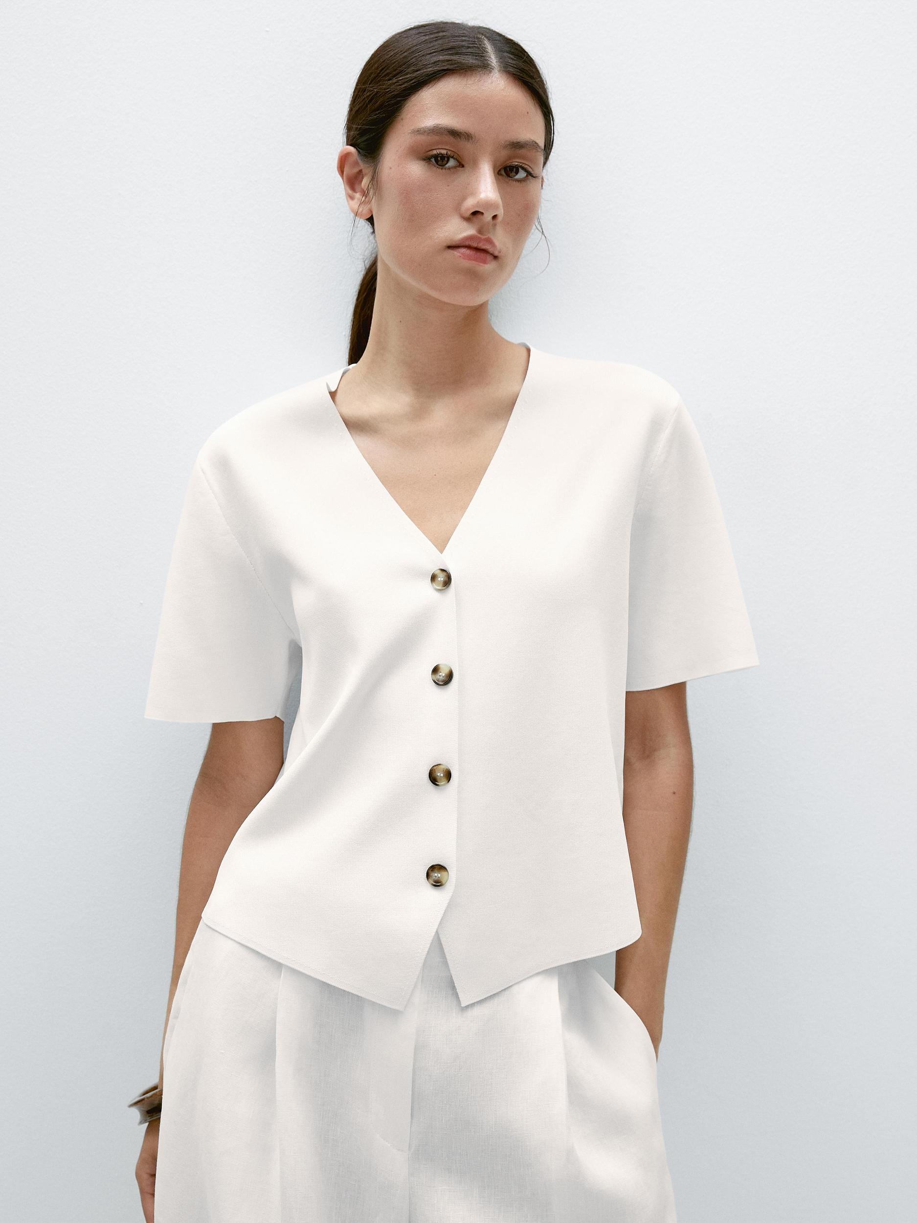 Flowing knit short sleeve cardigan Product Image