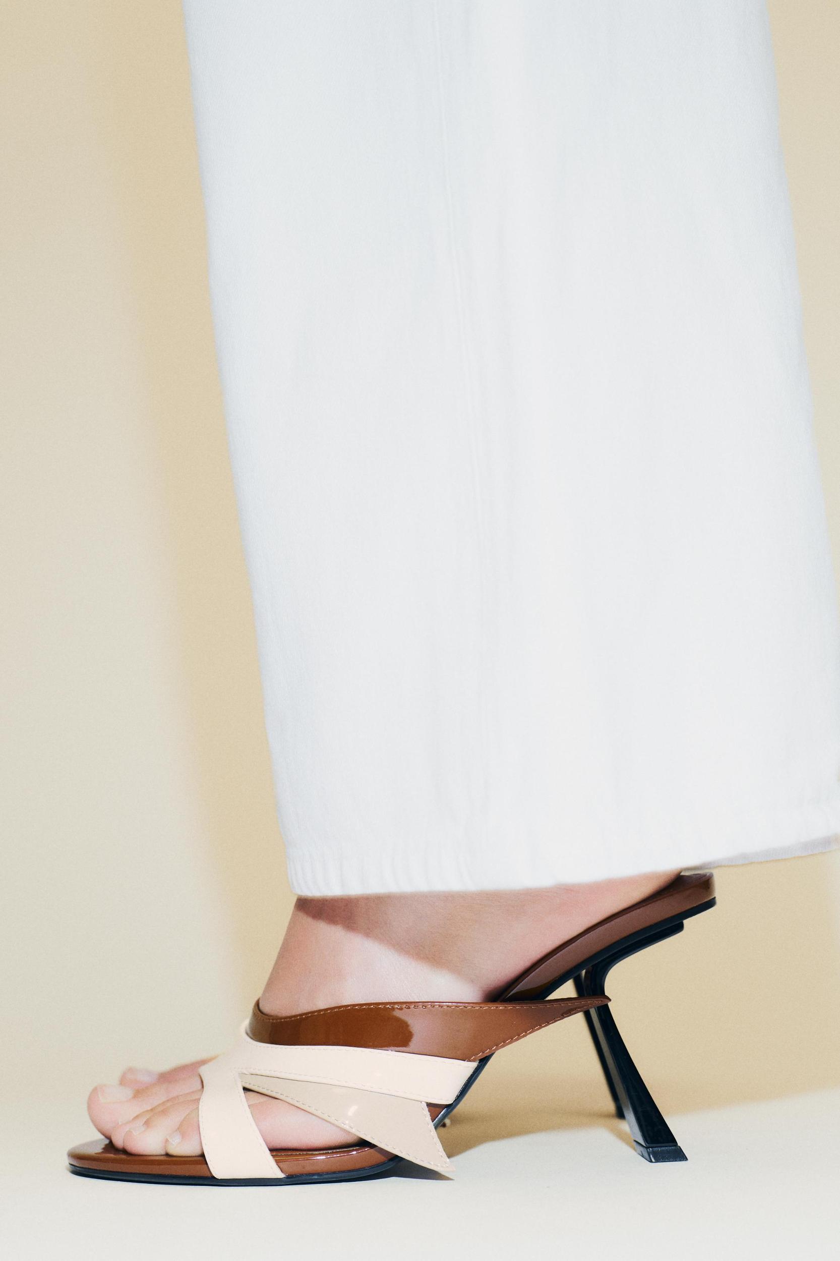 ASYMMETRIC HEELED SANDALS Product Image