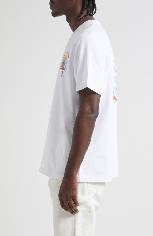 CASABLANCA T-shirt Girocollo Con Logo Sul Fronte In Cotone Bianca Uomo In Neutral Product Image