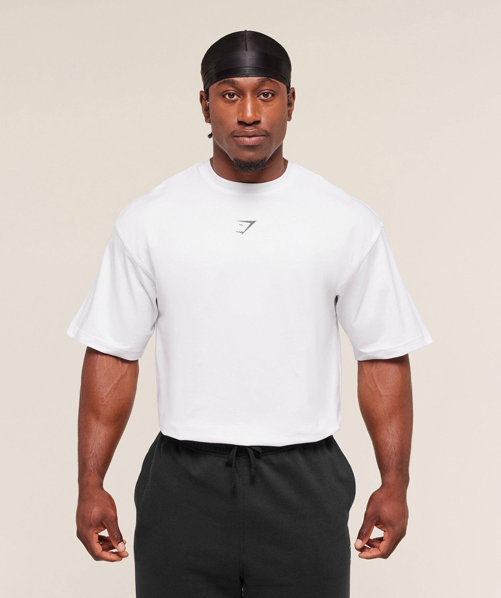 Gymshark Power T-Shirt - White Male Product Image