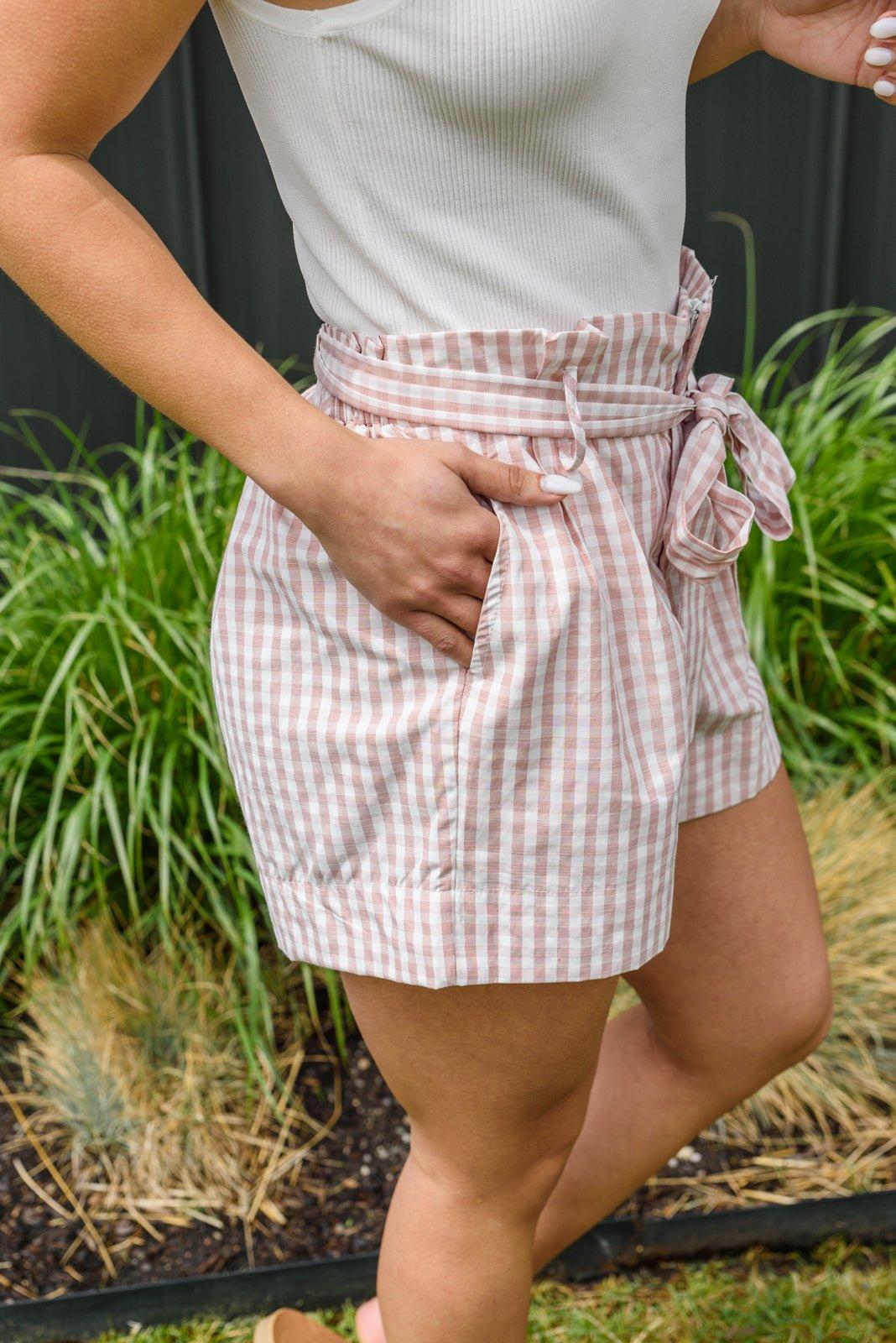 Prim & Pretty Gingham Tie Shorts (Online Exclusive) Product Image