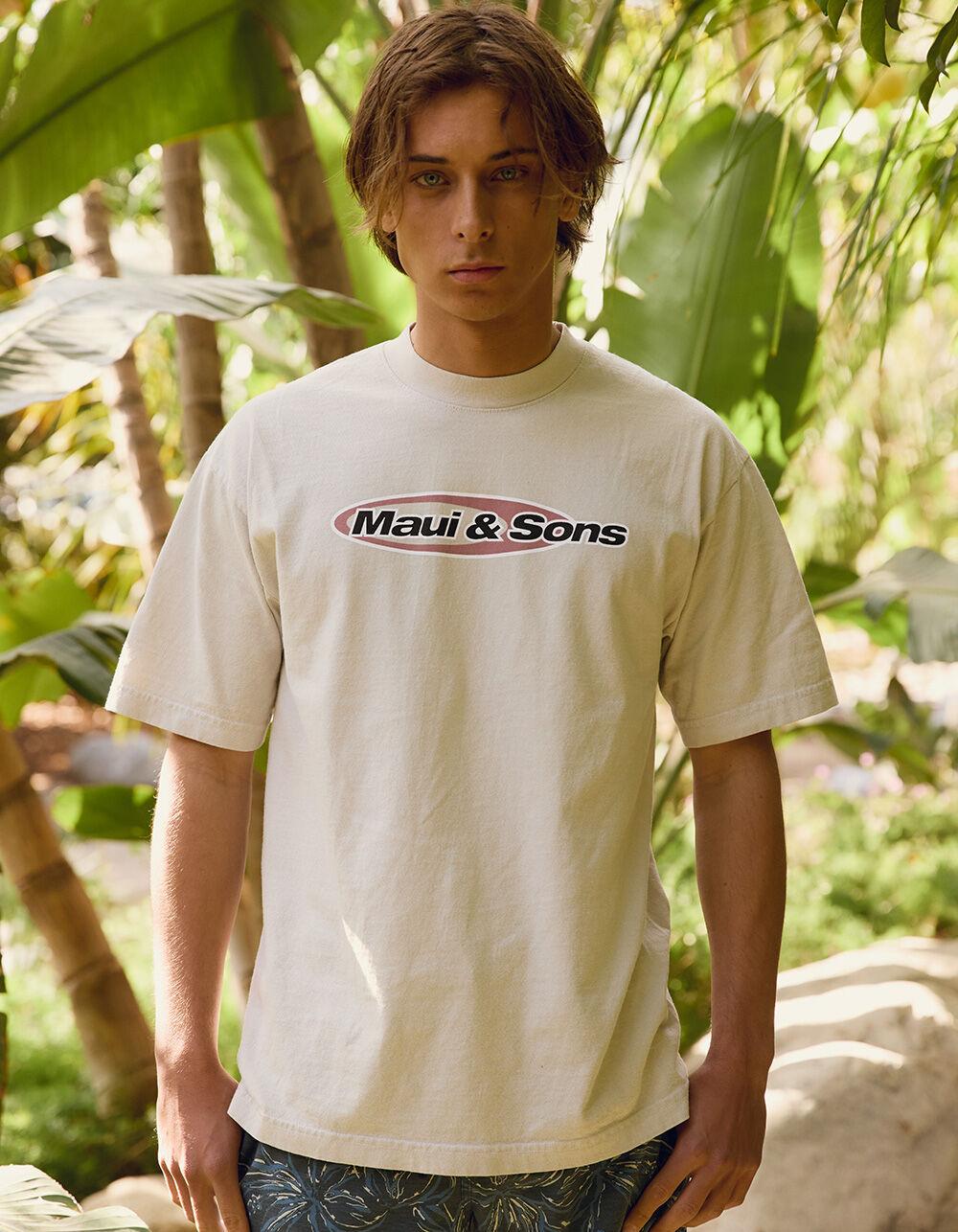 MAUI & SONS Flying Disc Mens Tee - BONE Product Image