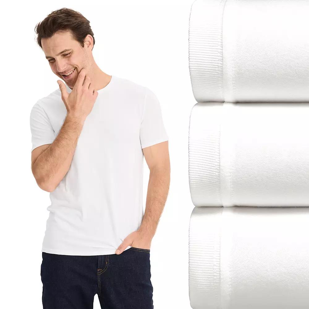 Men's Jockey 3-Pack Cotton Stretch Crew Neck Undershirt,  Product Image