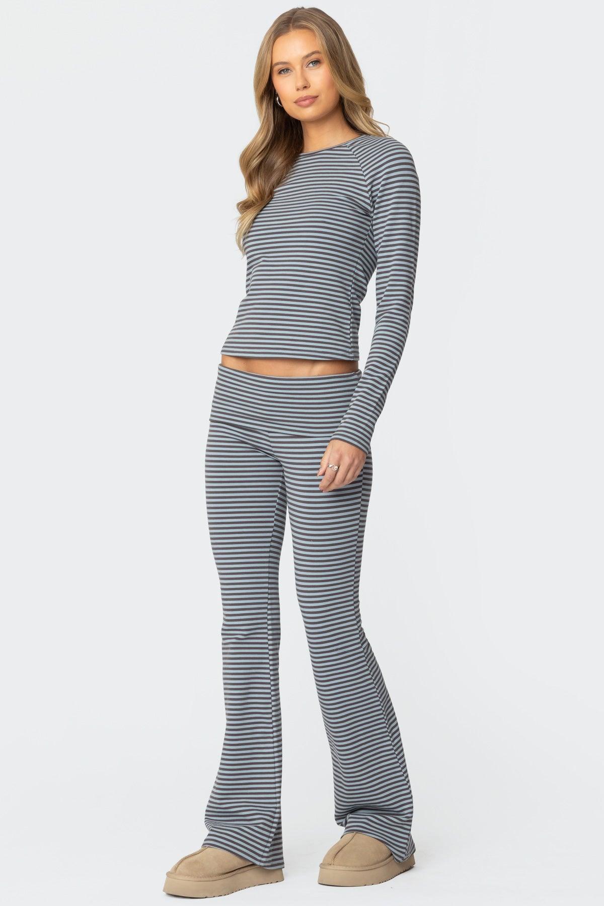Kaeli Stripey Flared Leggings Product Image