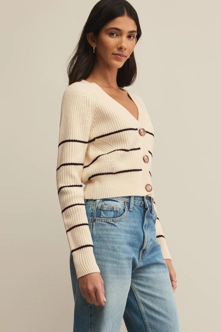 Stefi Cropped Stripe Cardigan Product Image