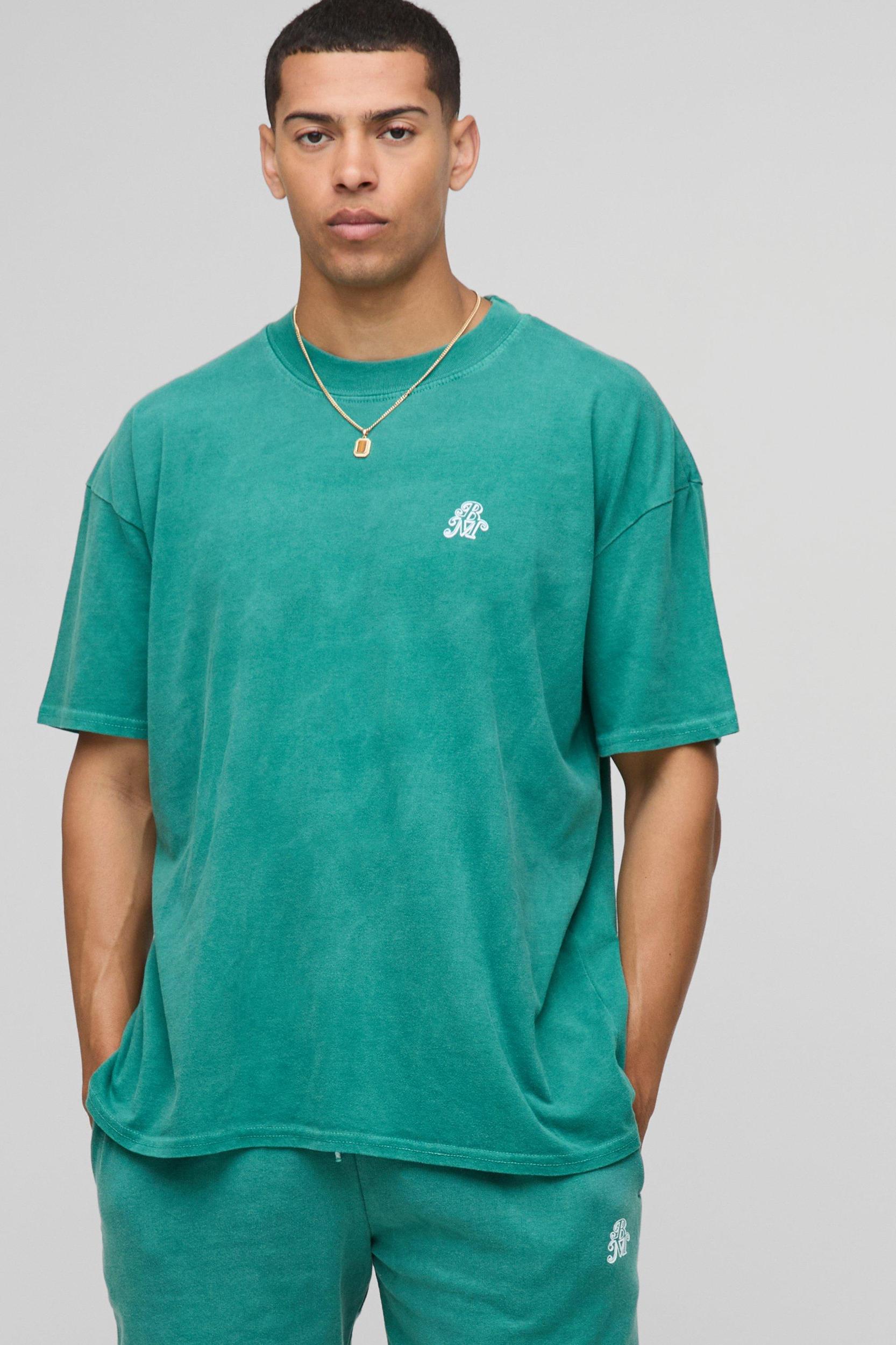 Oversized BM Washed T-Shirt And Short Set | boohooMAN USA Product Image