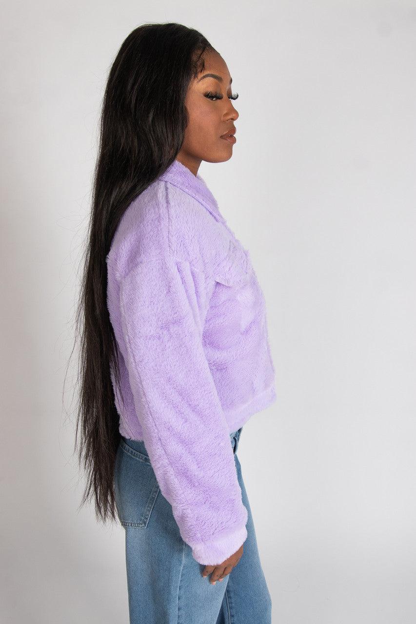 Cropped Faux Fur Shacket Product Image