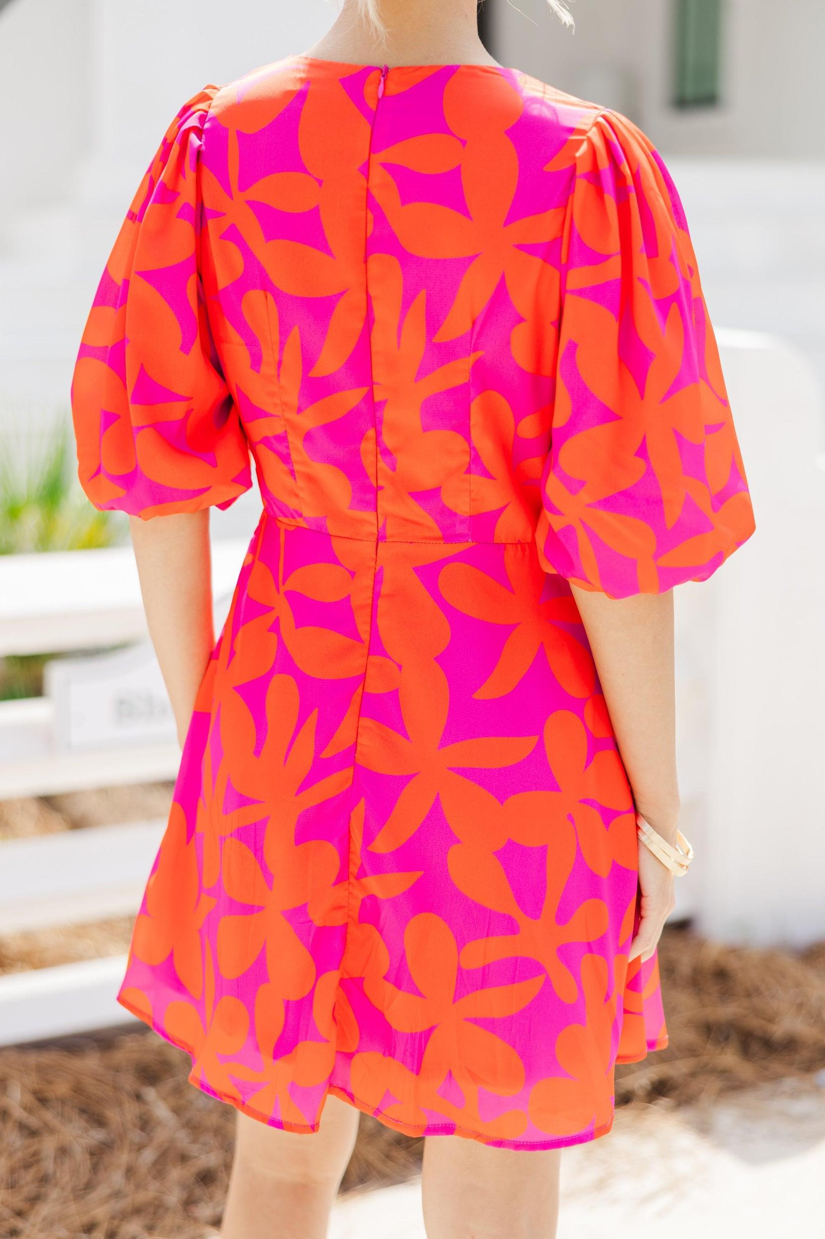 Take Your Love Fuchsia Pink Floral Dress Female Product Image