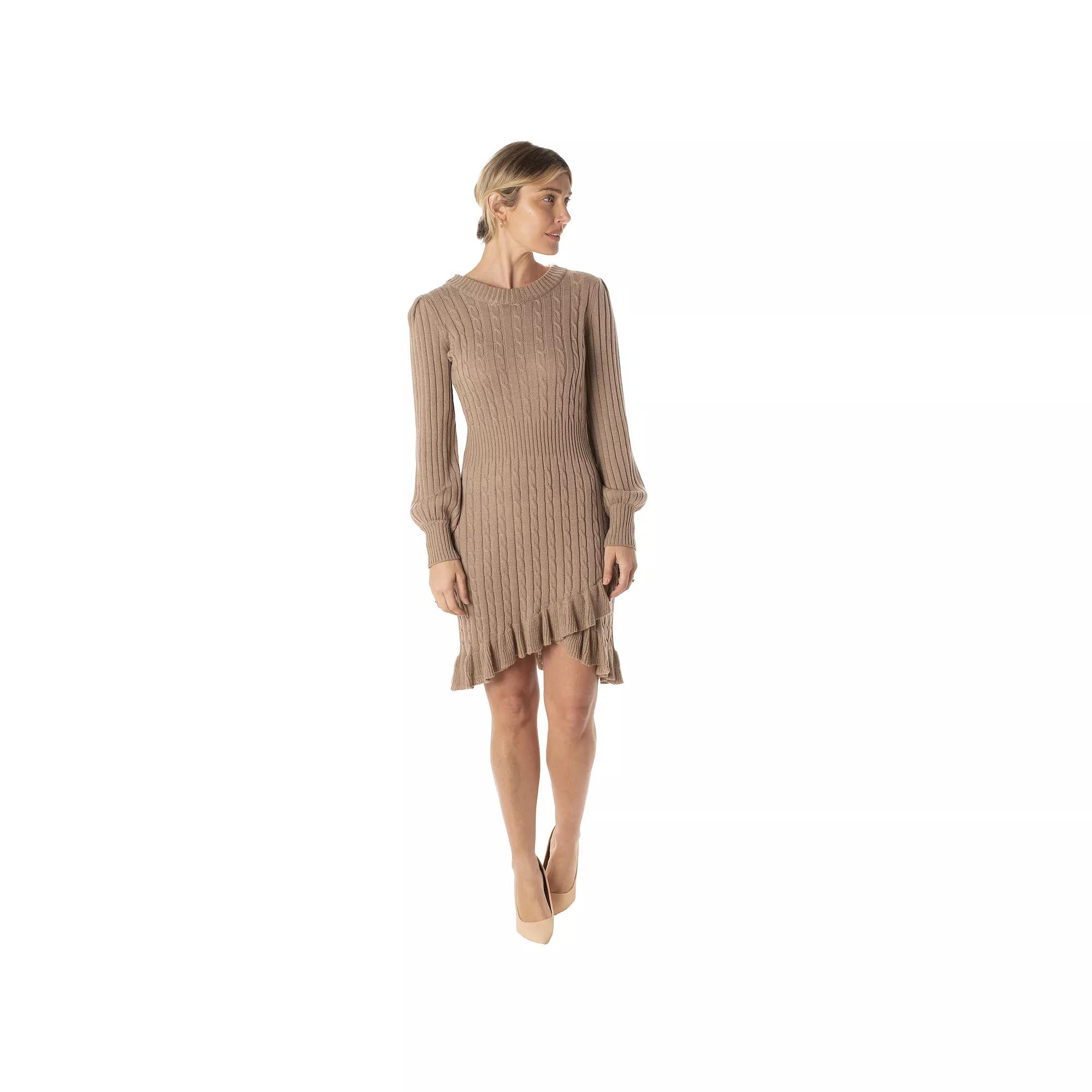 Women's Taylor Ruffled Tulip-Hem Sweaterdress,  Product Image