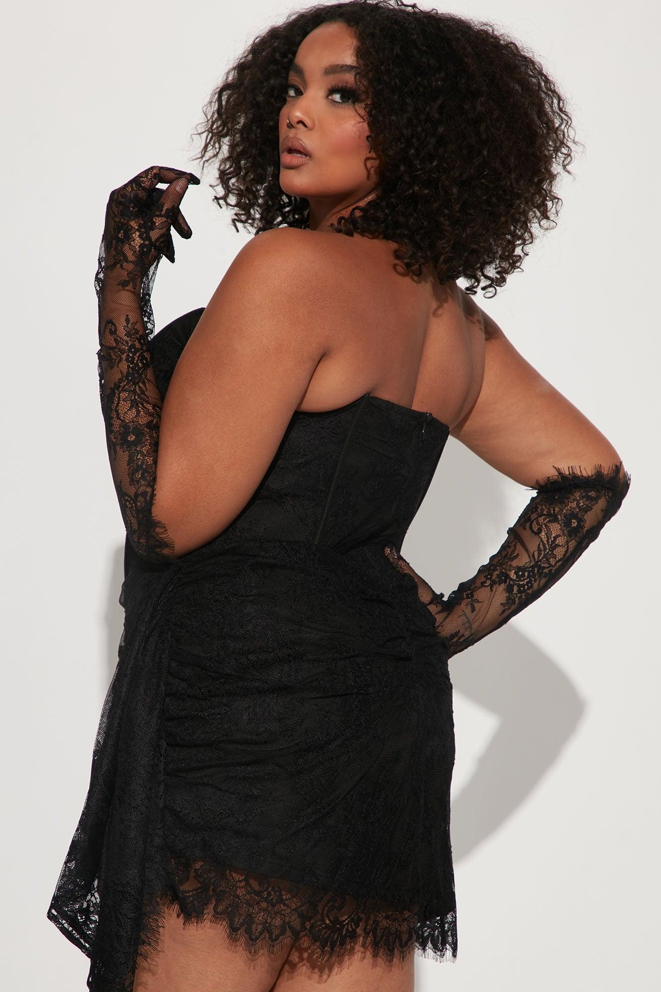 Always Sweet Corset Mini Dress Set - Black Product Image