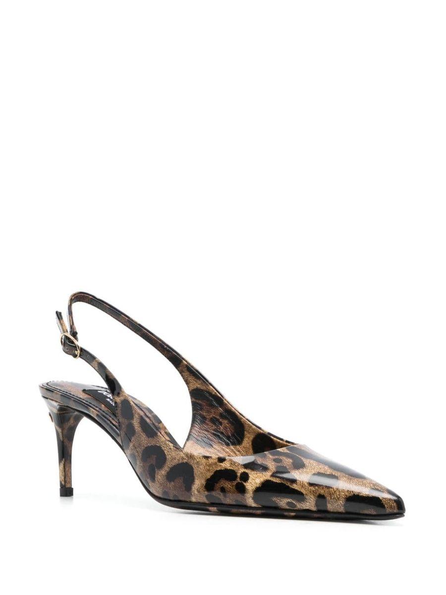 DOLCE & GABBANA Luxurious Leopard Printed Slingback Pumps For Women In Lavender Product Image