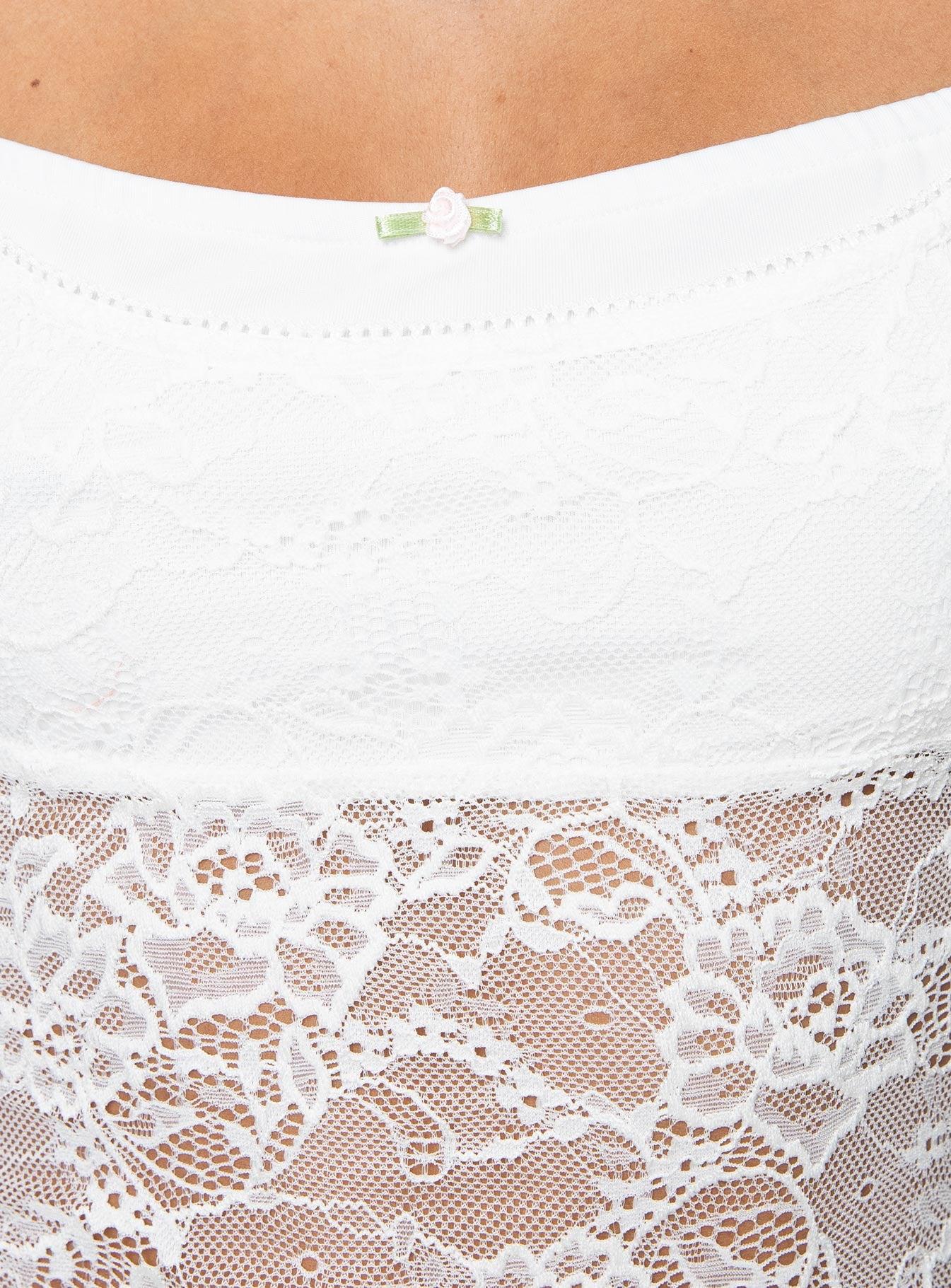 Peachy Double Lace Top White Product Image