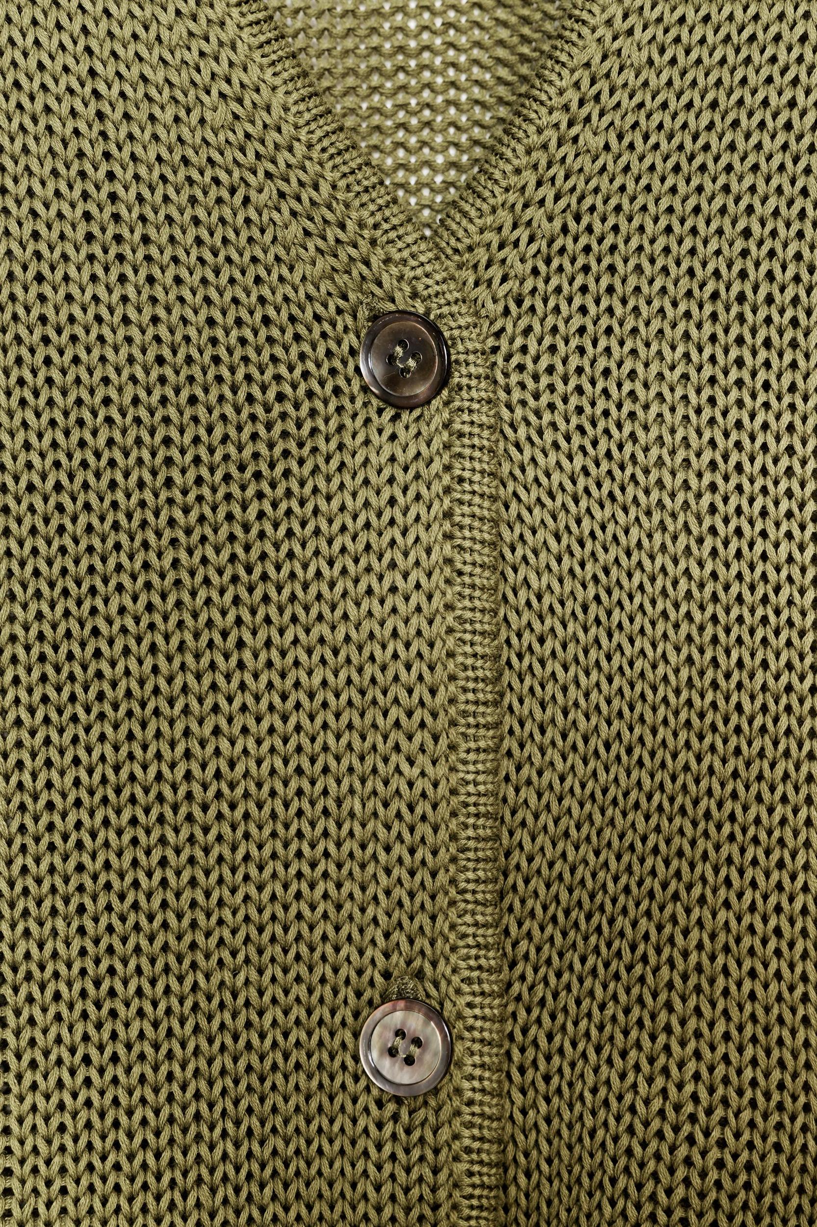 100% COTTON KNIT CARDIGAN Product Image