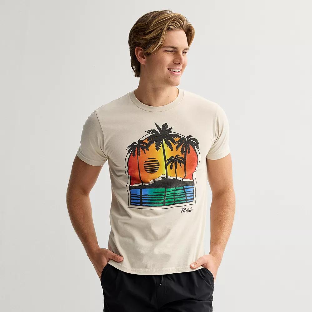 Men's Malibu Palm Tree Graphic Tee, Size: Large, Brown Product Image