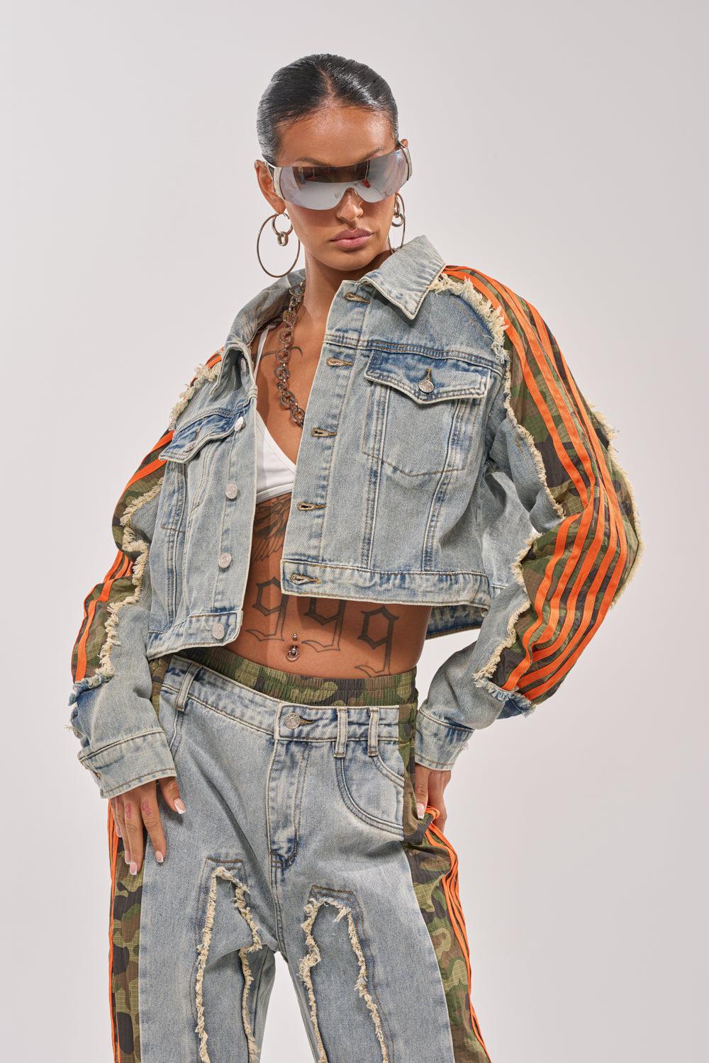 ALL AROUND THE WORLD AGAIN JACKET IN LIGHT BLUE DENIM Product Image