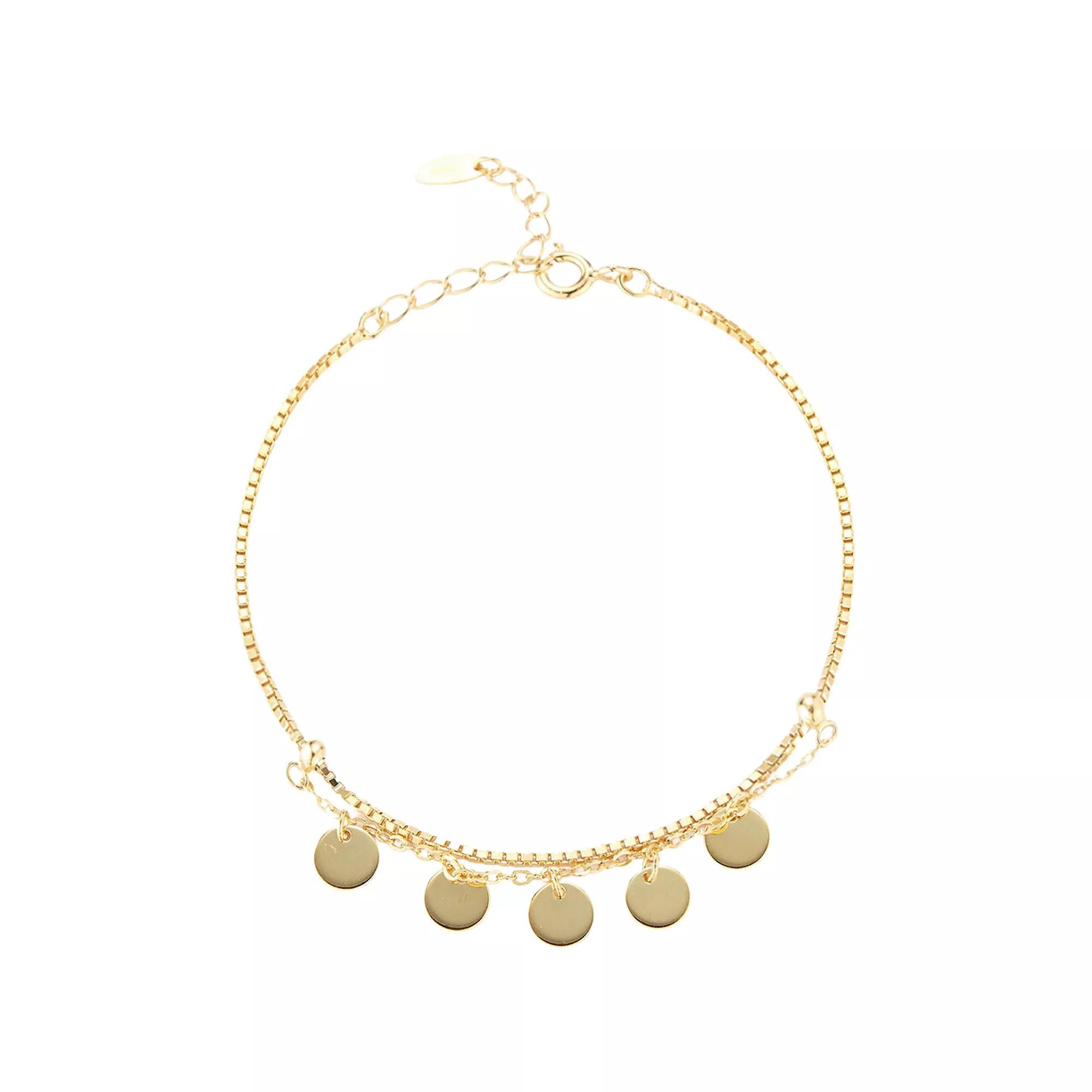 Sunkissed Sterling Sterling Silver Disk Bracelet, Women's, Size: 7", Gold Tone Product Image