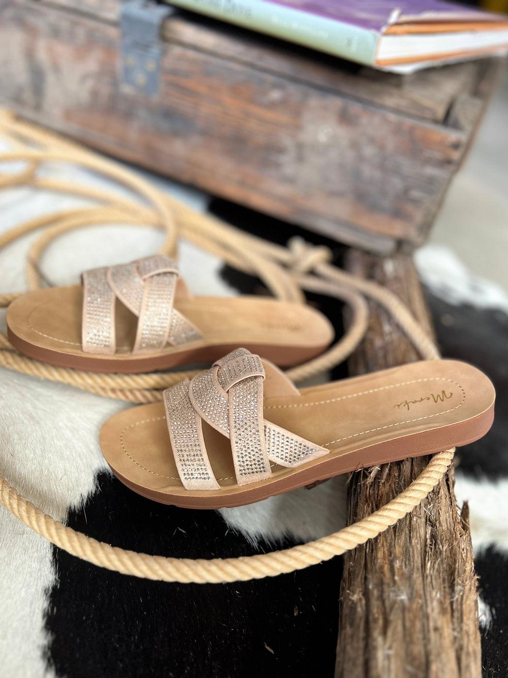 Cindy Sparkly Nude Slides* Product Image