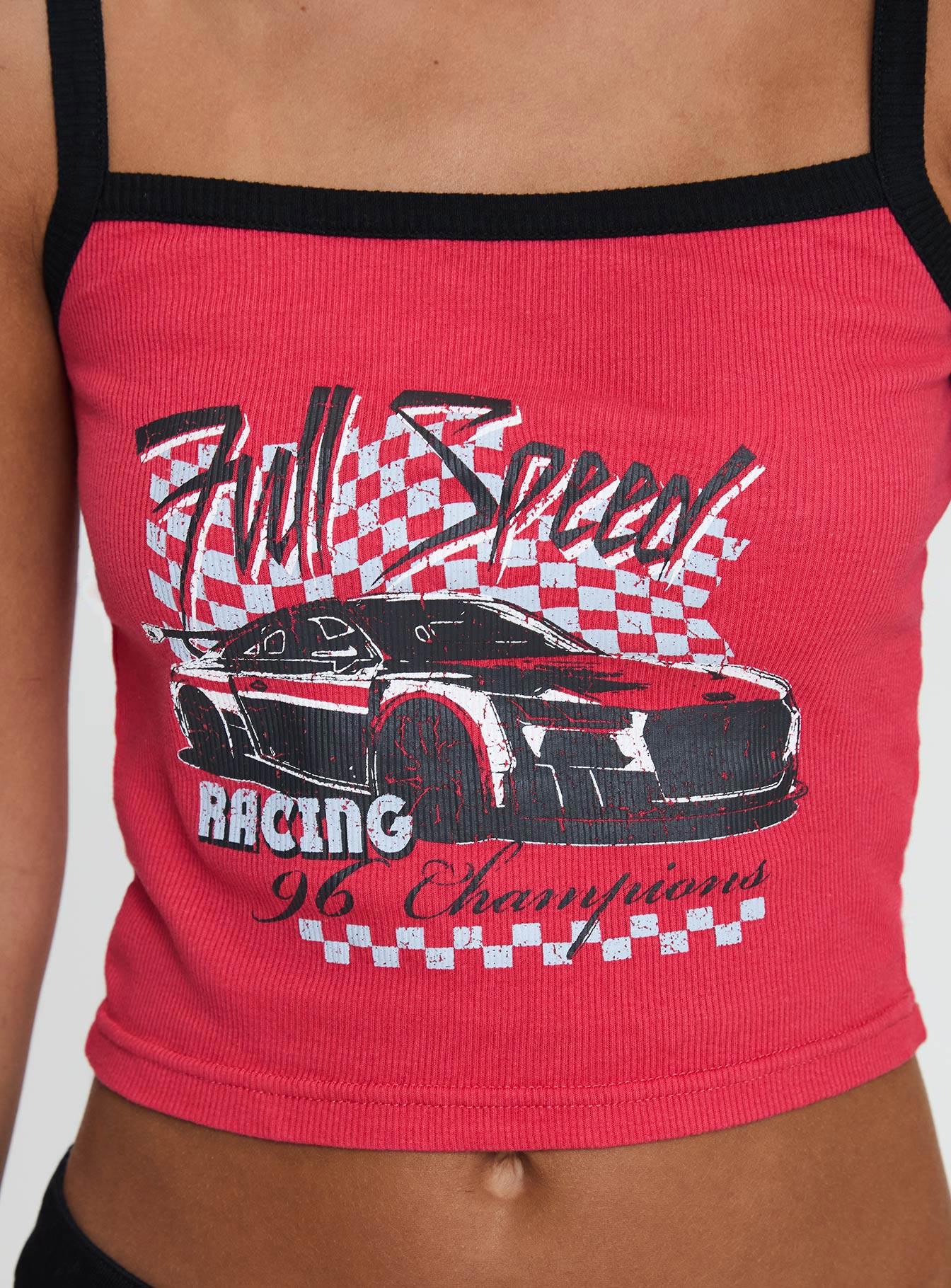 Full Speed Racing Tank Top Red Product Image