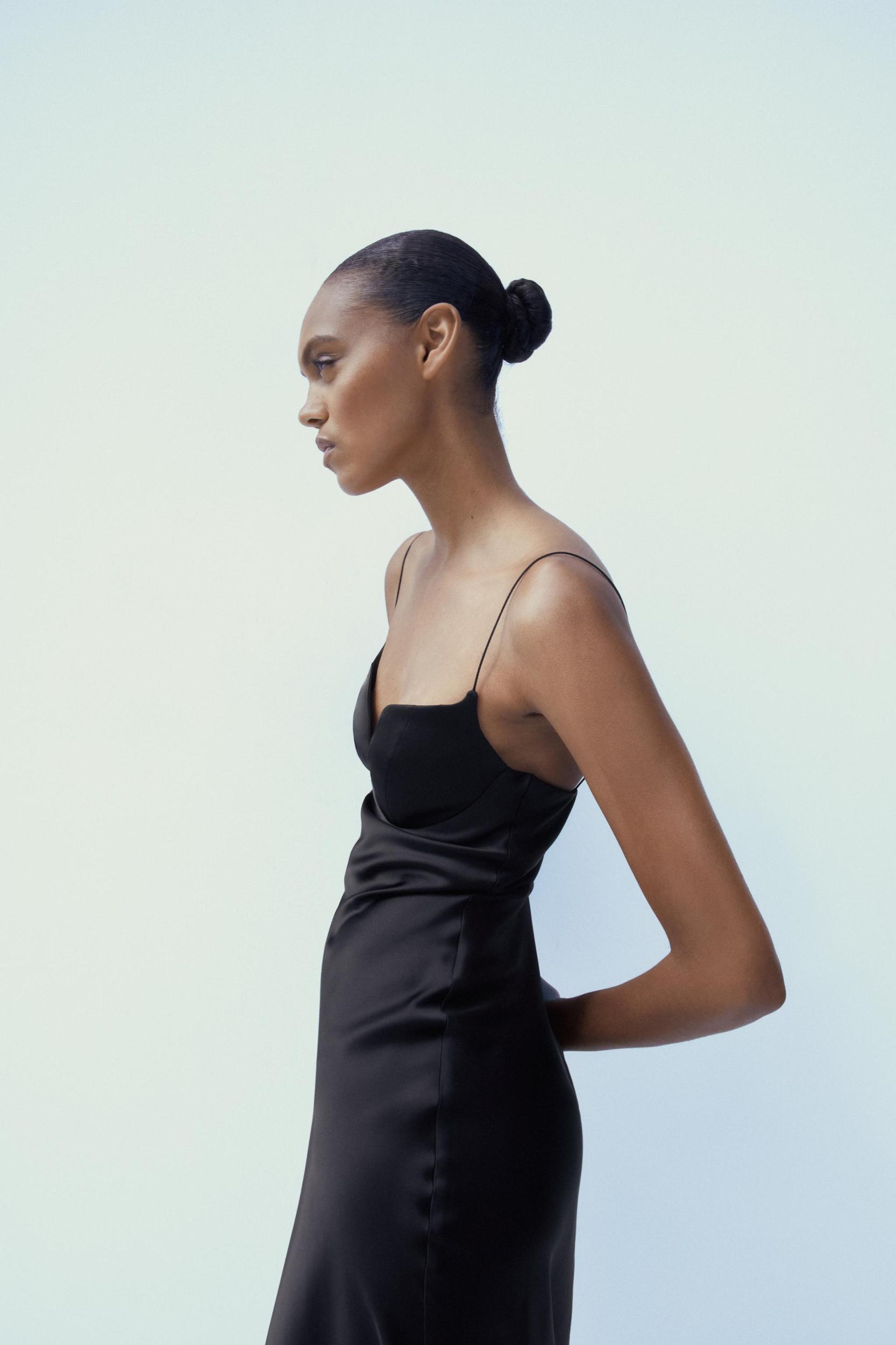 SATIN LONG DRESS Product Image