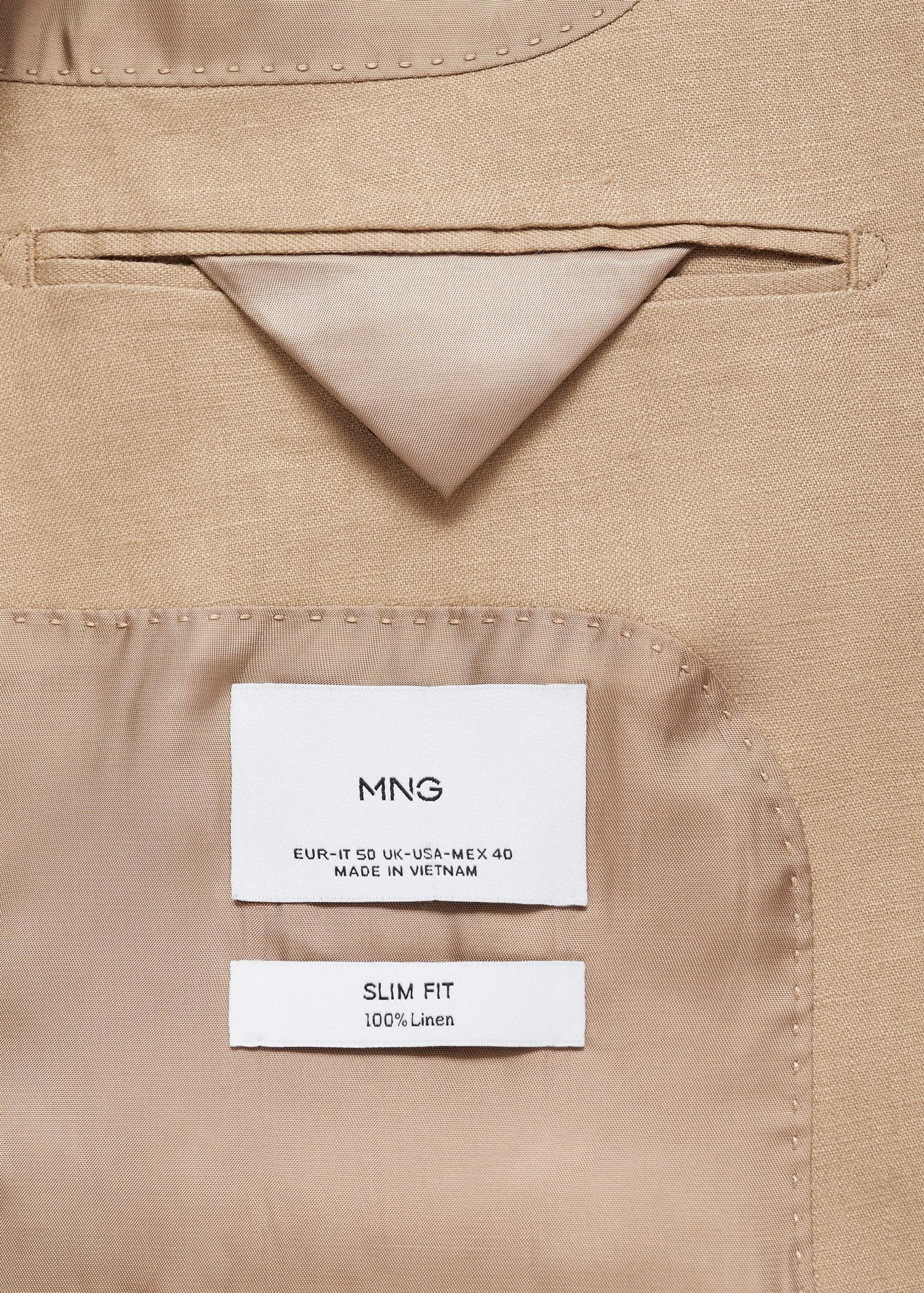 Amalfi 100% linen slim-fit suit blazer - Men | MANGO USA Product Image