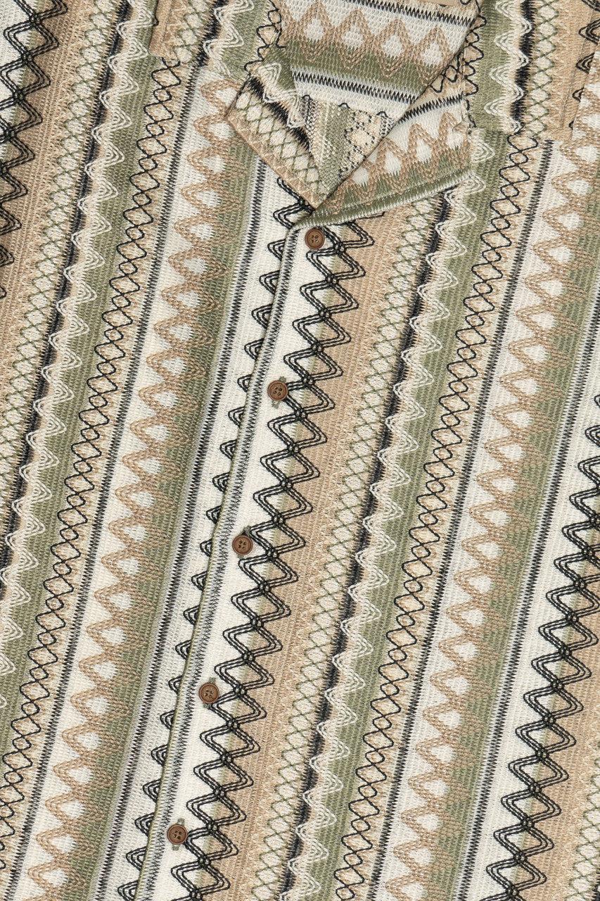 Zig Zag Woven Button Up Shirt Product Image