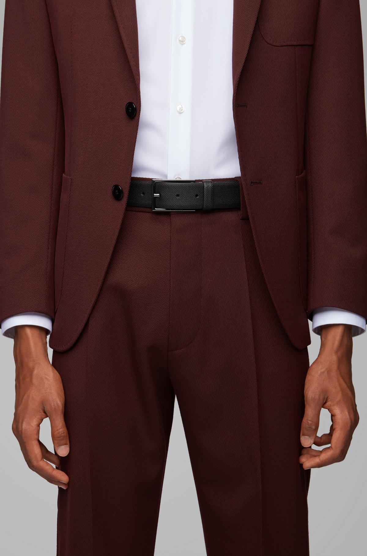 Printed belt in Italian leather with logo buckle Product Image