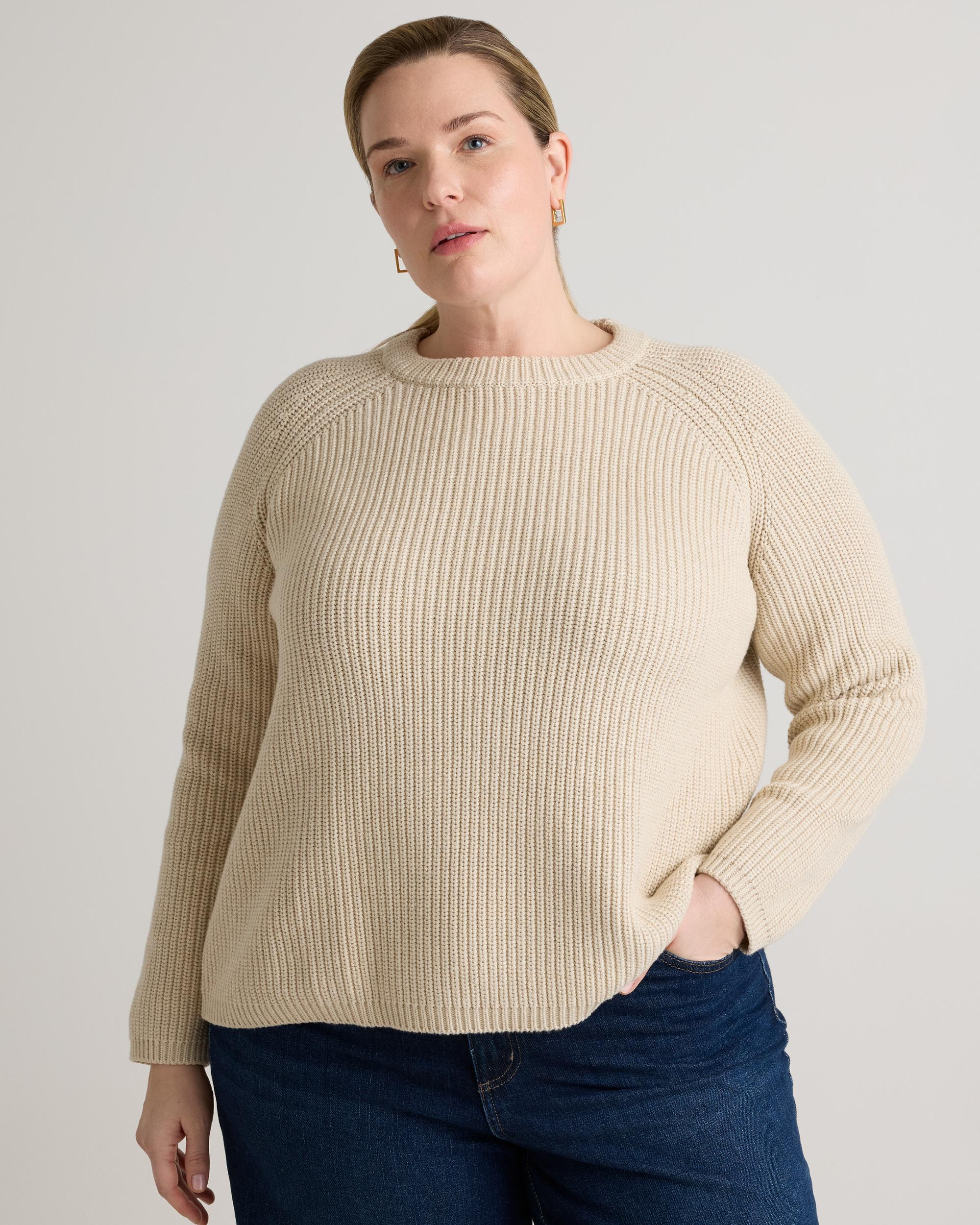 Quince | Women's Fisherman Crew Sweater Organic Cotton Product Image