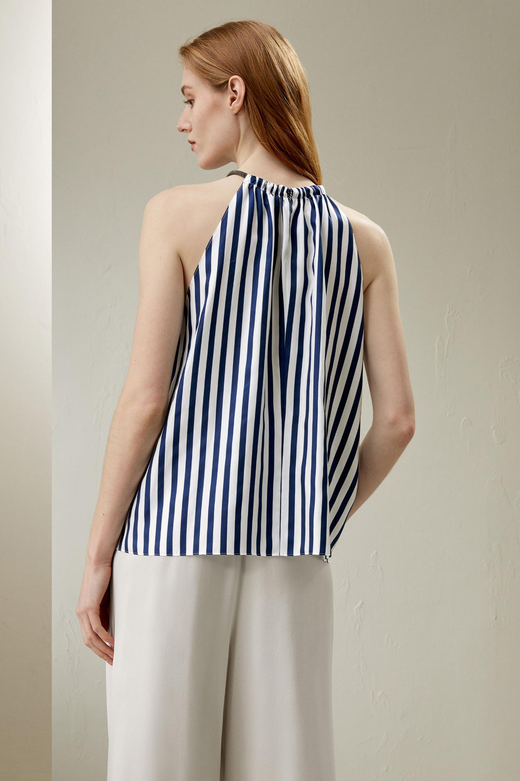 Silk Twill Halter Neck Top Product Image