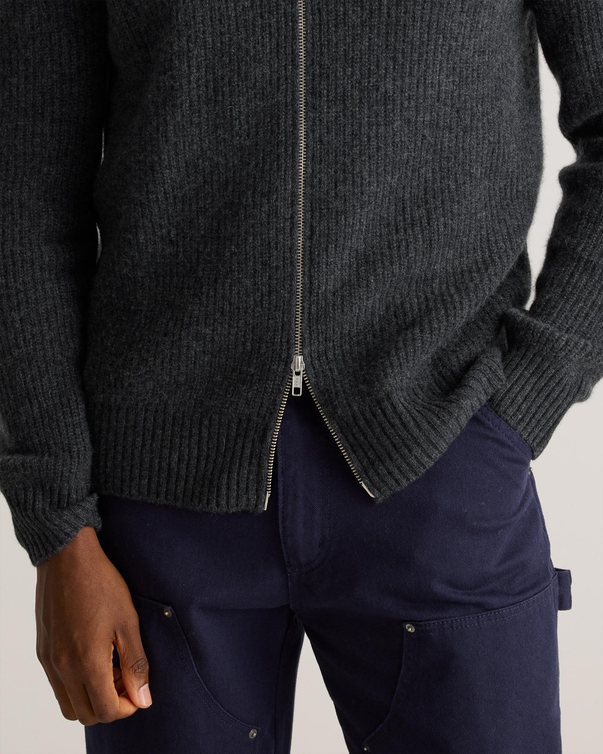 Quince | Men's Mongolian Cashmere Fisherman Full Zip Sweater Product Image