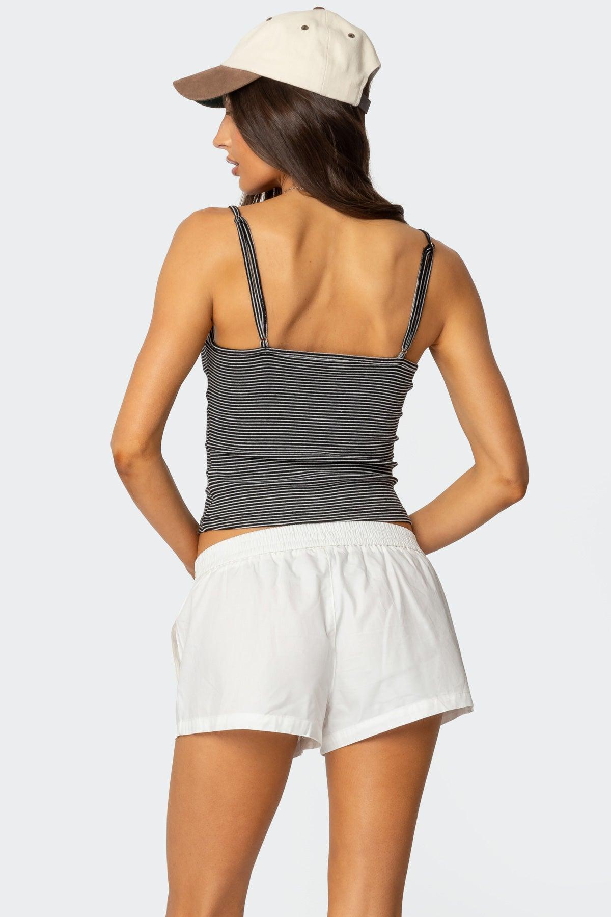 Striped Henley Tank Top Product Image