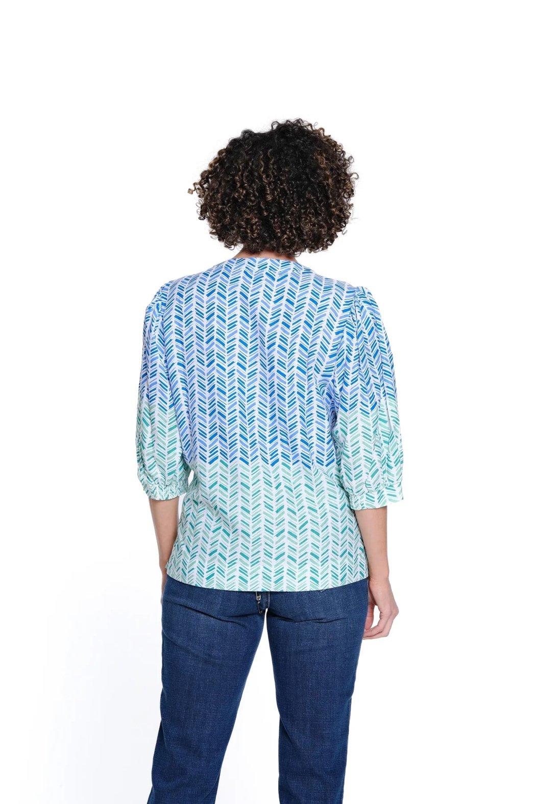 Printed Split Neck Top Product Image