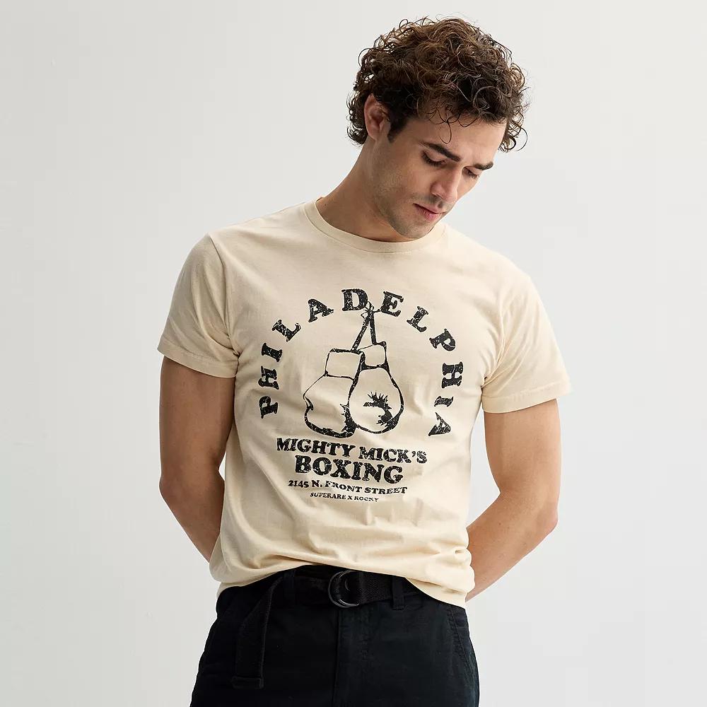 Men's Rocky "Philadelphia Mighty Mick's Boxing" Graphic Tee, Size: Large, Beige Product Image