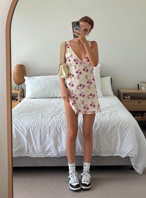 Nellie Mini Dress Yellow Floral Product Image