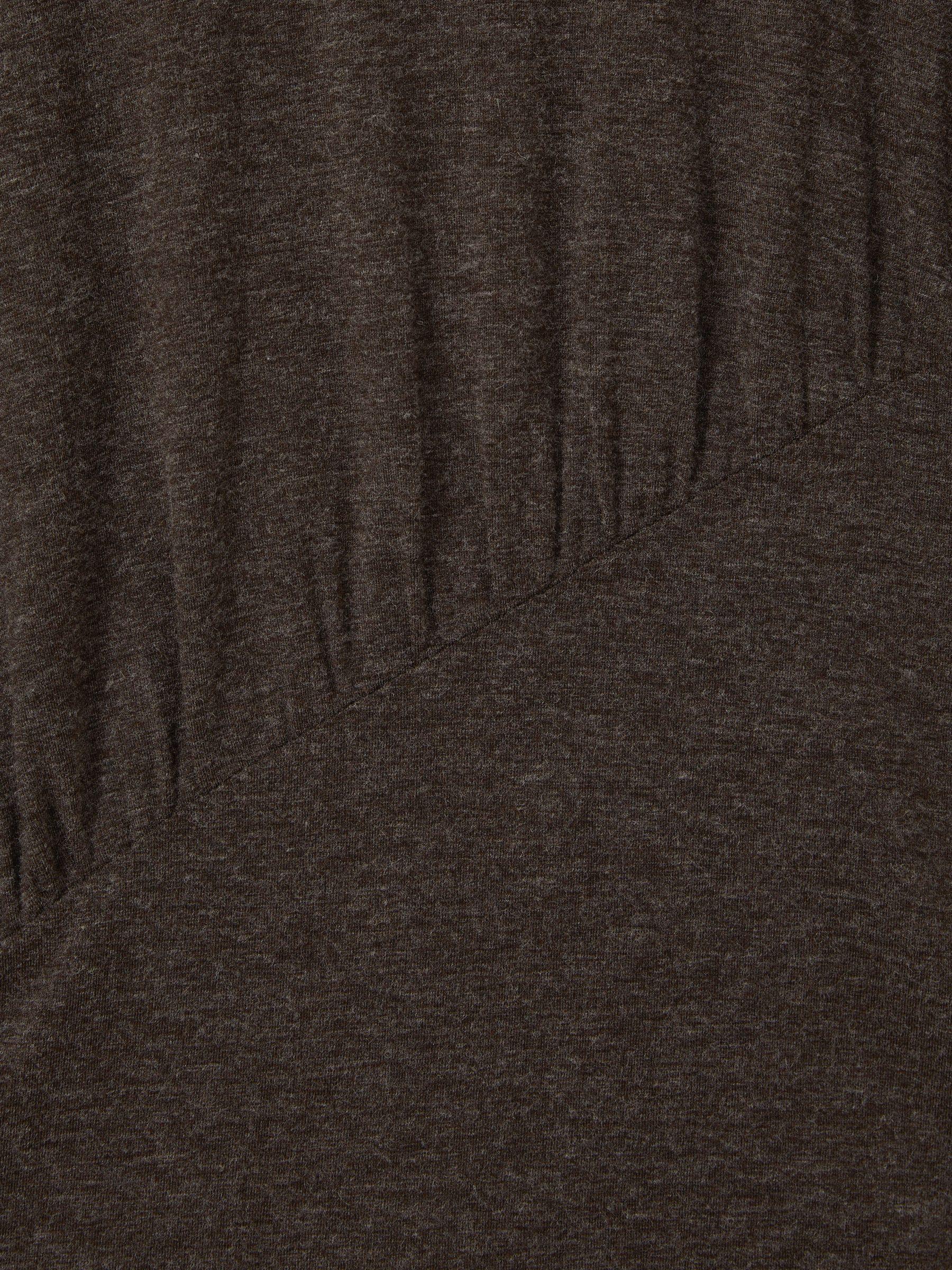 Marled Asymmetric Ruched Top in Chocolate Product Image