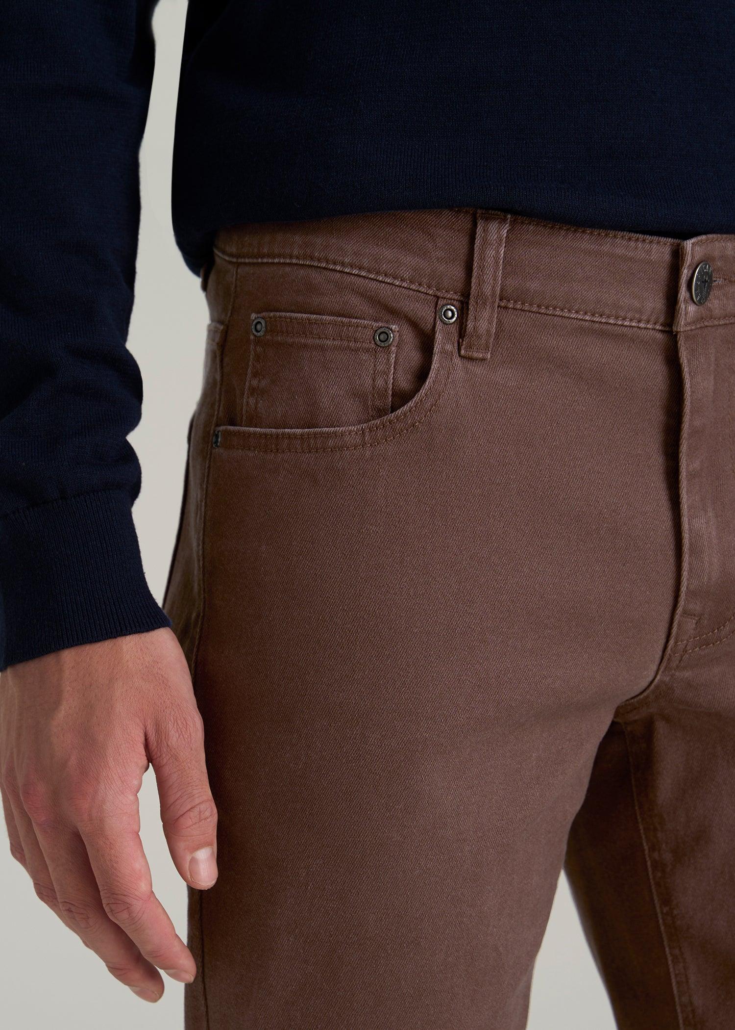 Carman Tapered Fit Colored Jeans for Tall Men in Dark Toffee Male Product Image