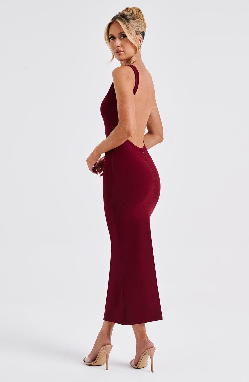 Lucinda Midi Dress - Burgundy Product Image