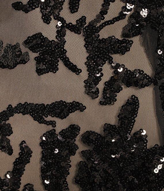 B. Darlin Spaghetti Strap Illusion Bodice Godet Slit Dress Product Image