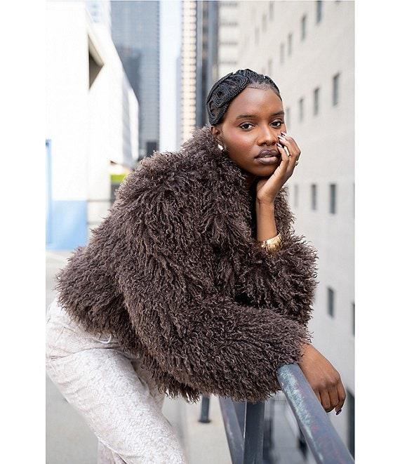 Azalea Wang Ruperta Faux Sherpa Shawl Collared Oversize Single Breasted Jacket Product Image