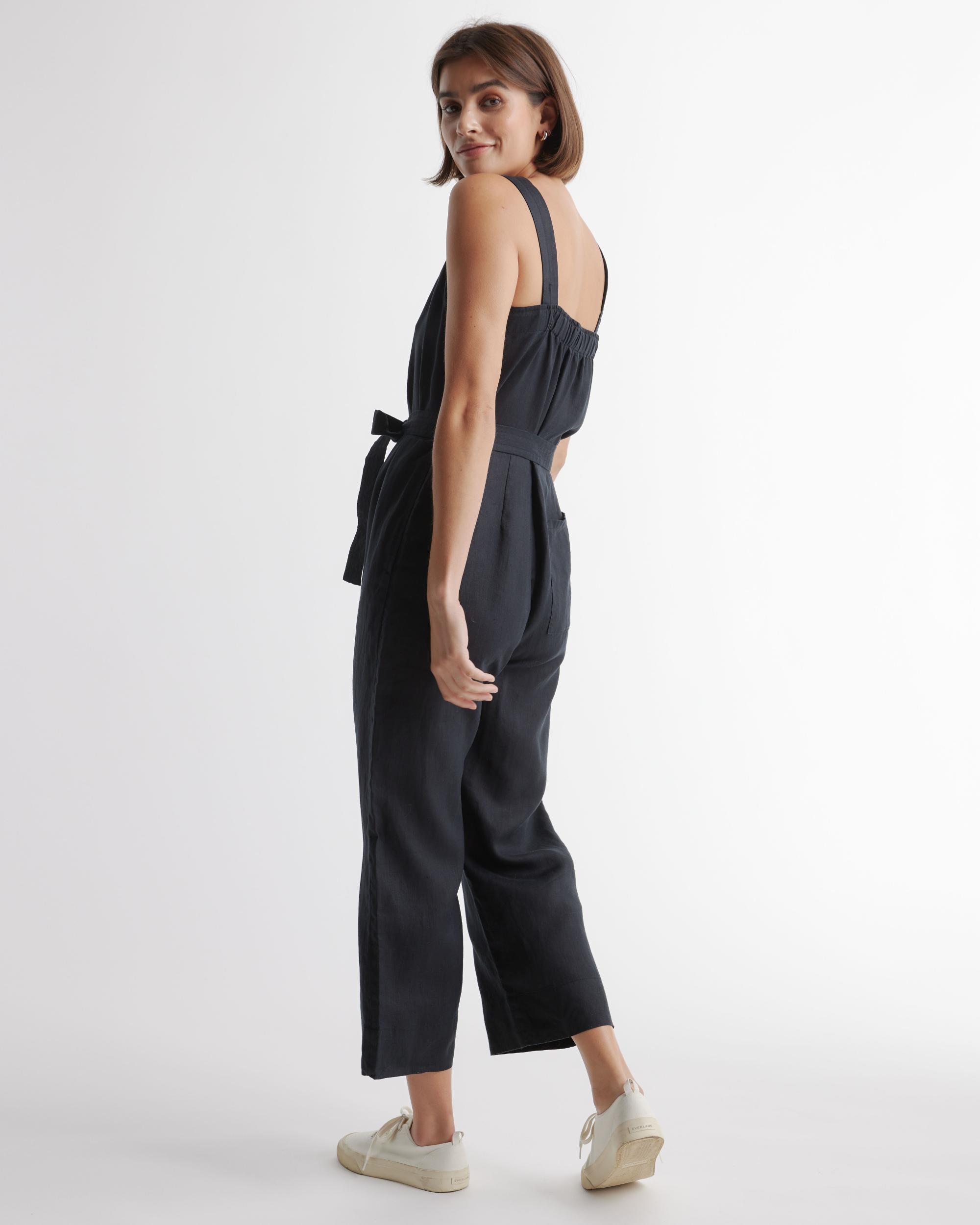 Quince | Women's 100% European Linen Square Neck Jumpsuit Product Image