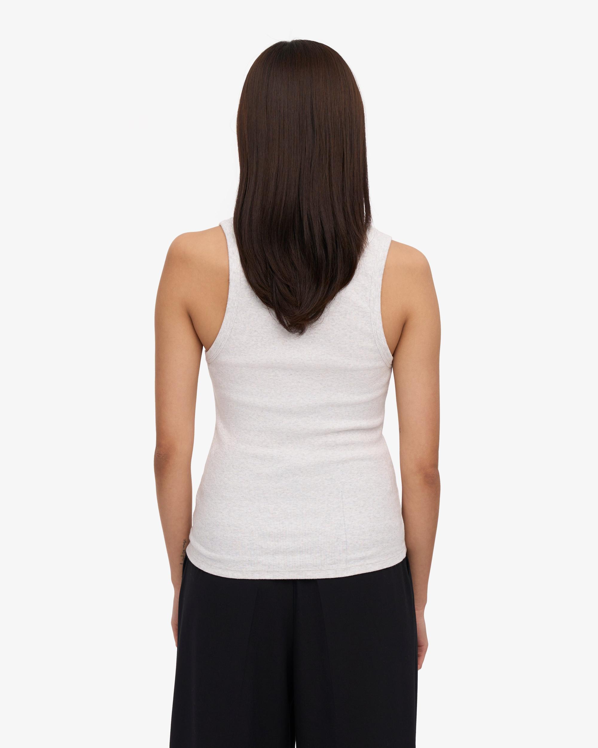 Women Organic Rib Tank Top - Snow Melange Product Image
